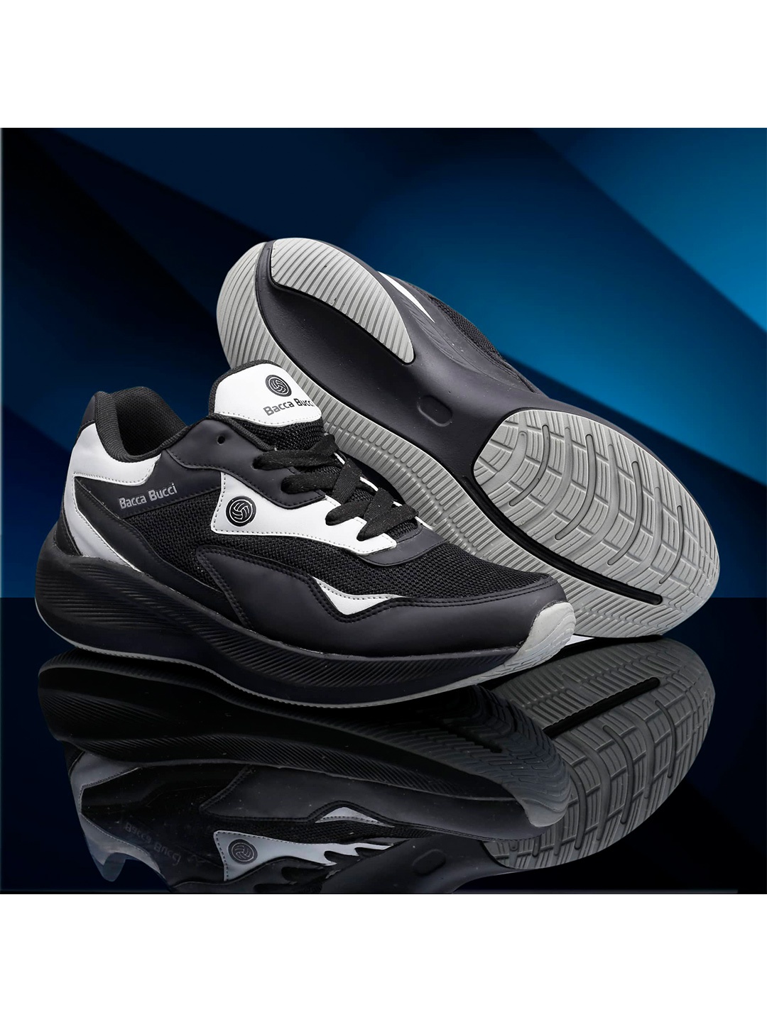 

bacca bucci Men Mesh Non-Marking Training or Gym Shoes, Black