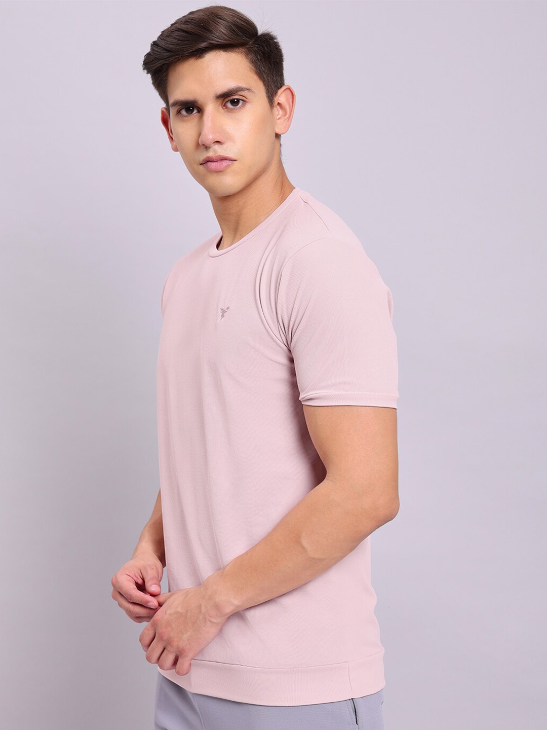 

Technosport Antimicrobial Round Neck Comfortable Slim Fit Sports T-shirt, Pink