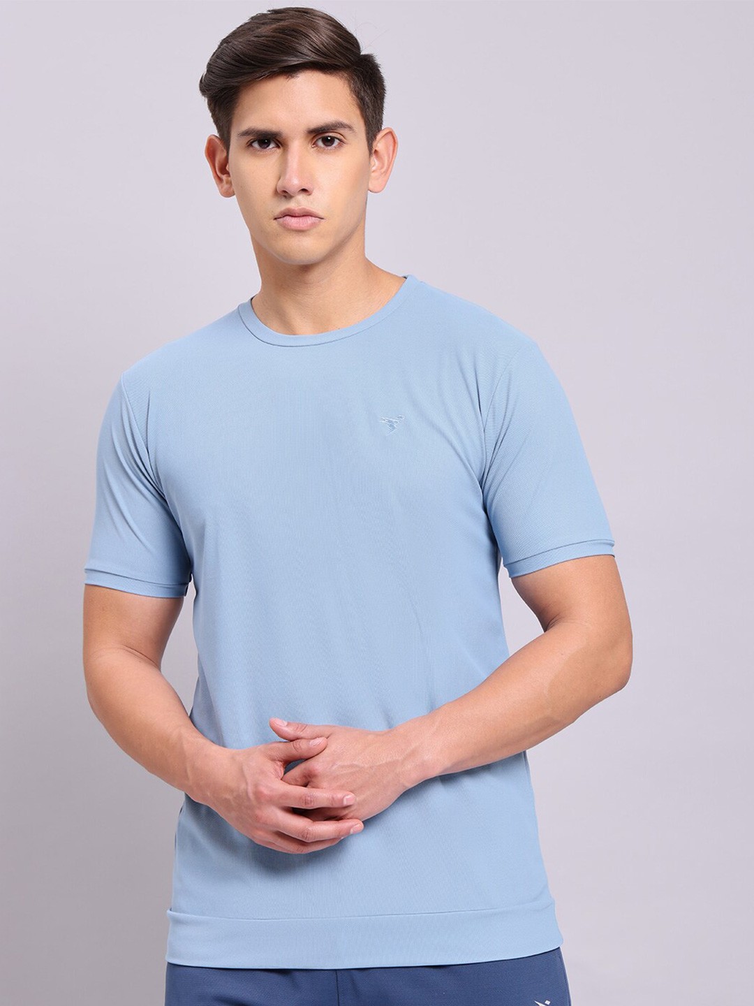 

Technosport Round Neck Antimicrobial Slim Fit T-Shirt, Blue