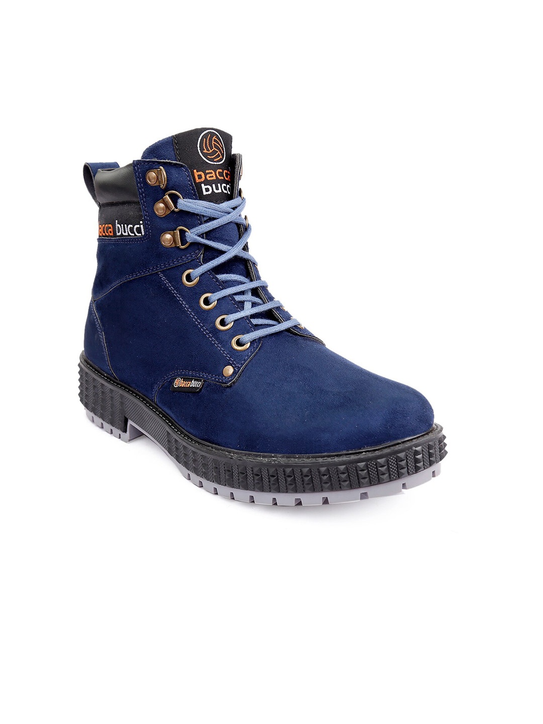 

bacca bucci Men Textured Casual Hiking Boots, Blue