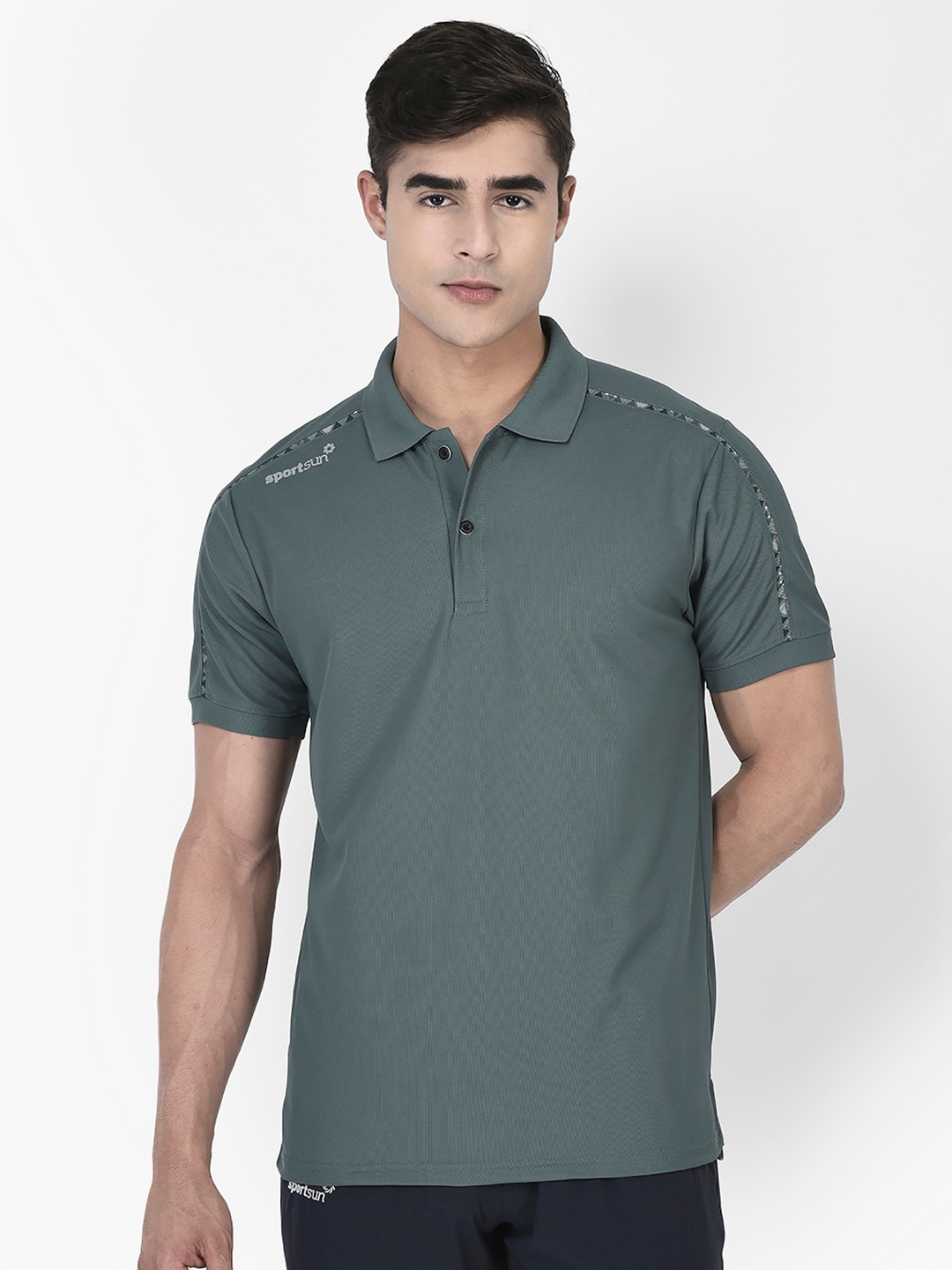 

SPORT SUN Polo Collar Dri FIT T-shirt, Green