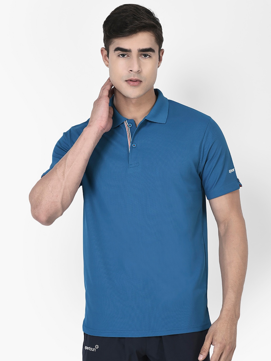

SPORT SUN Polo Collar Short Sleeves Dri-Fit T-shirt, Blue
