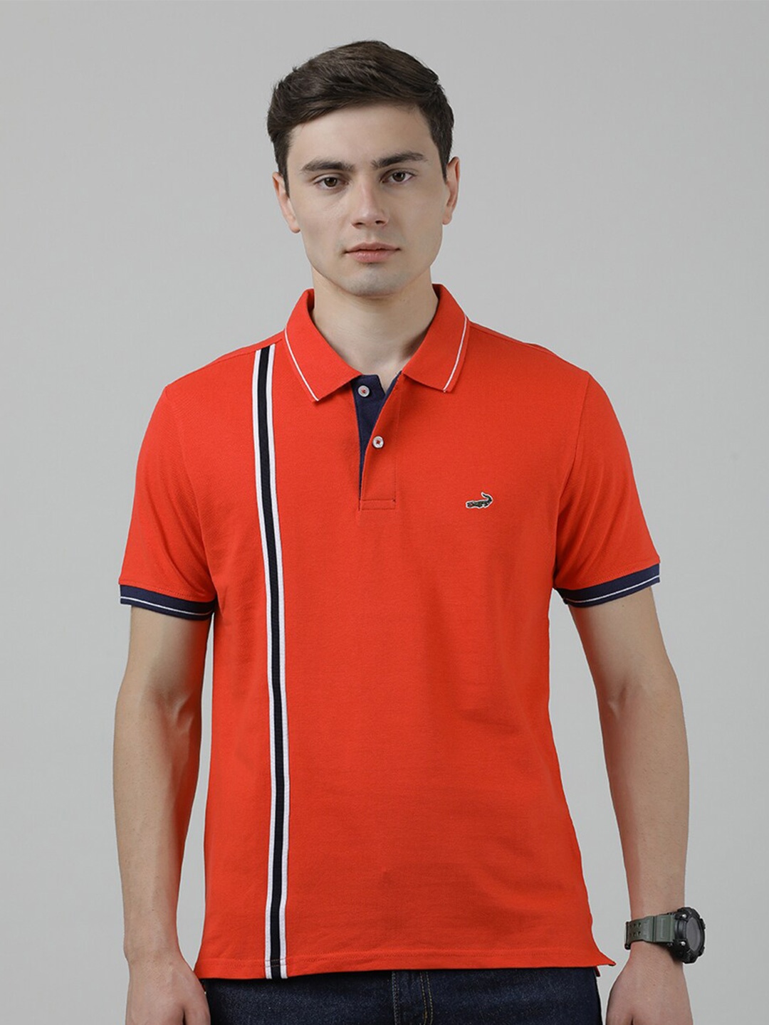 

Crocodile Polo Collar Slim Fit Cotton T-shirt, Red