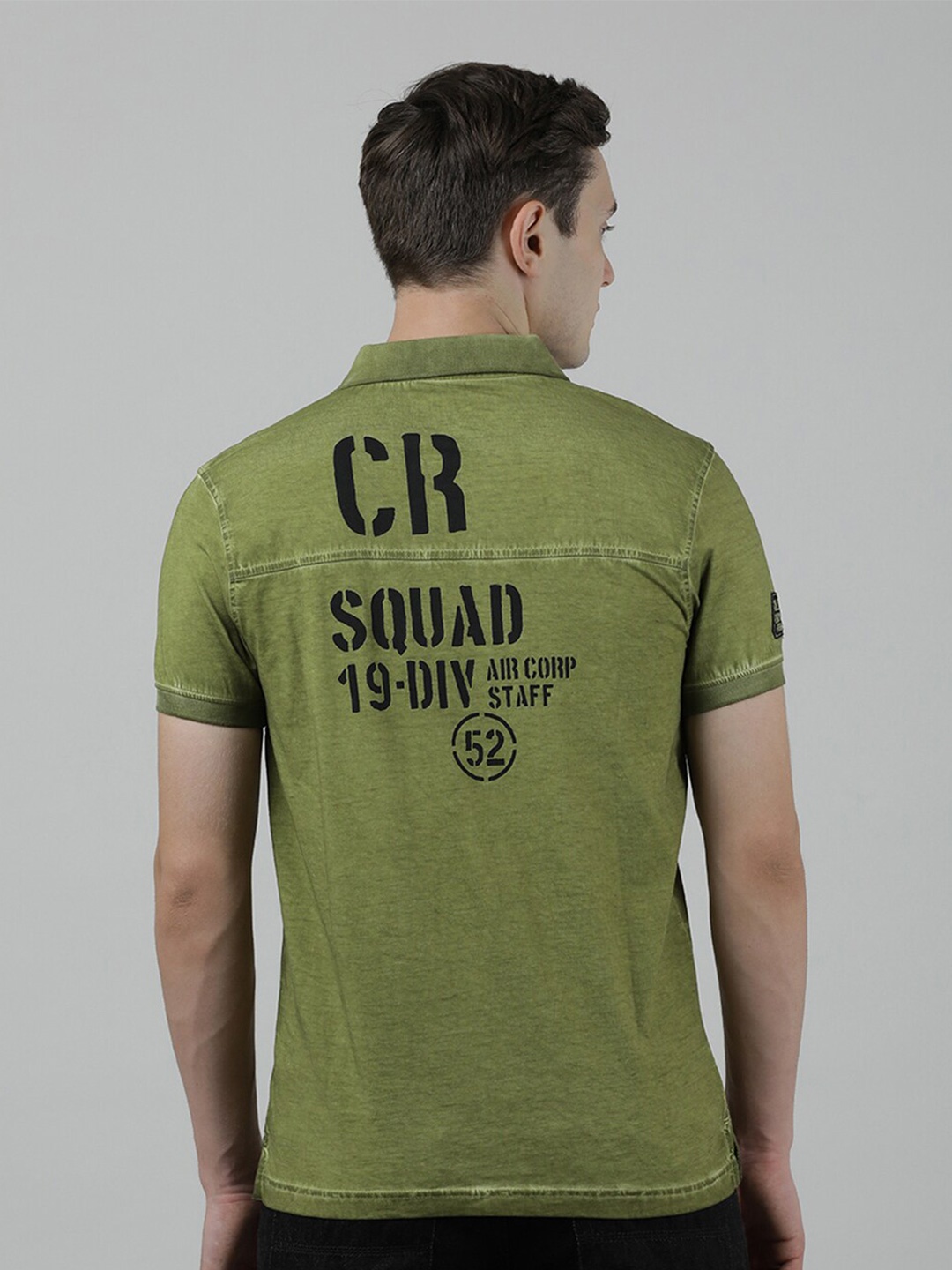 

Crocodile Polo Collar Pockets Slim Fit Cotton T-shirt, Green