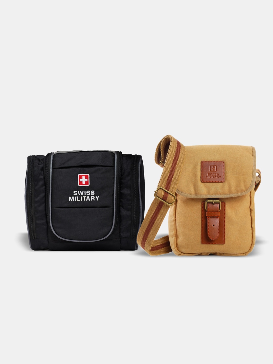 

SWISS MILITARY Set Of 2 Textured Travel Accessory, Black