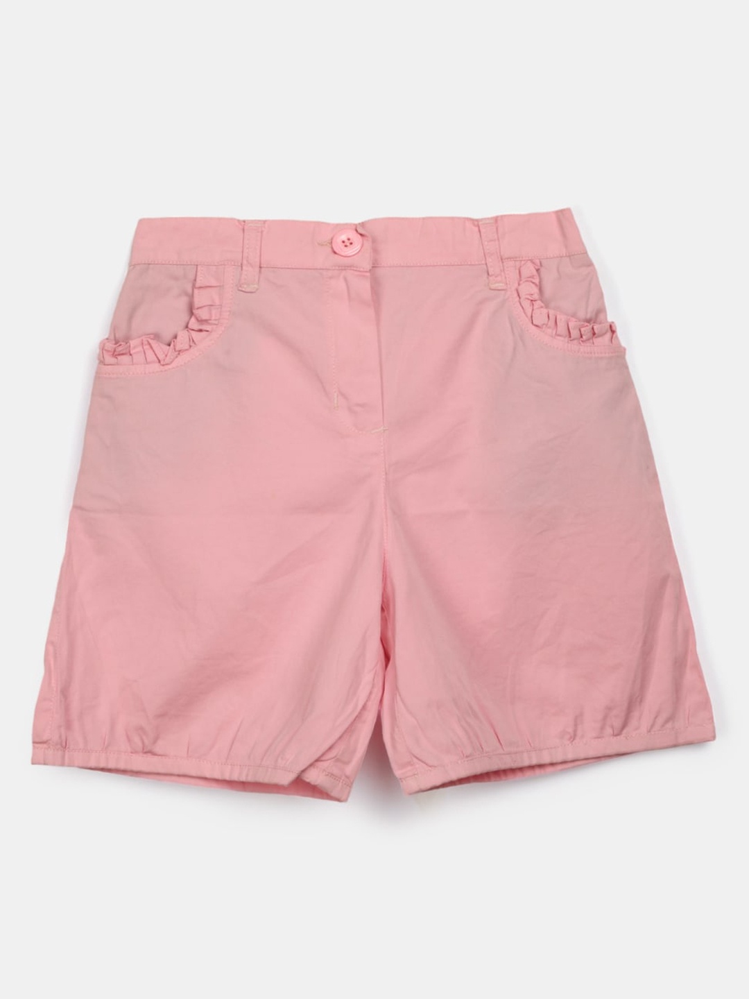 

V-Mart Girls Mid Rise Cotton Shorts, Pink