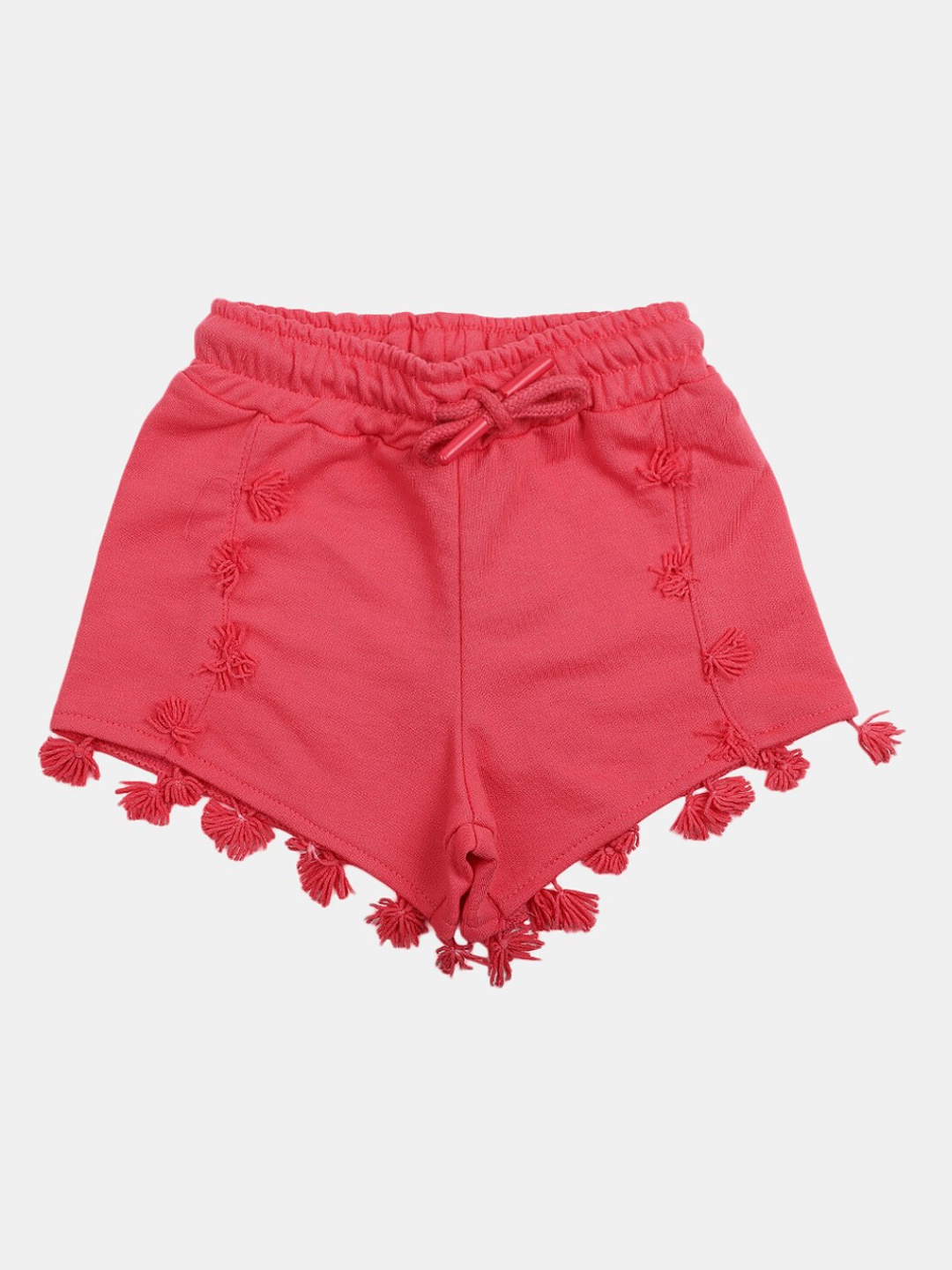 

V-Mart Girls Mid-Rise Above Knee Cotton Hot Pants Shorts, Coral
