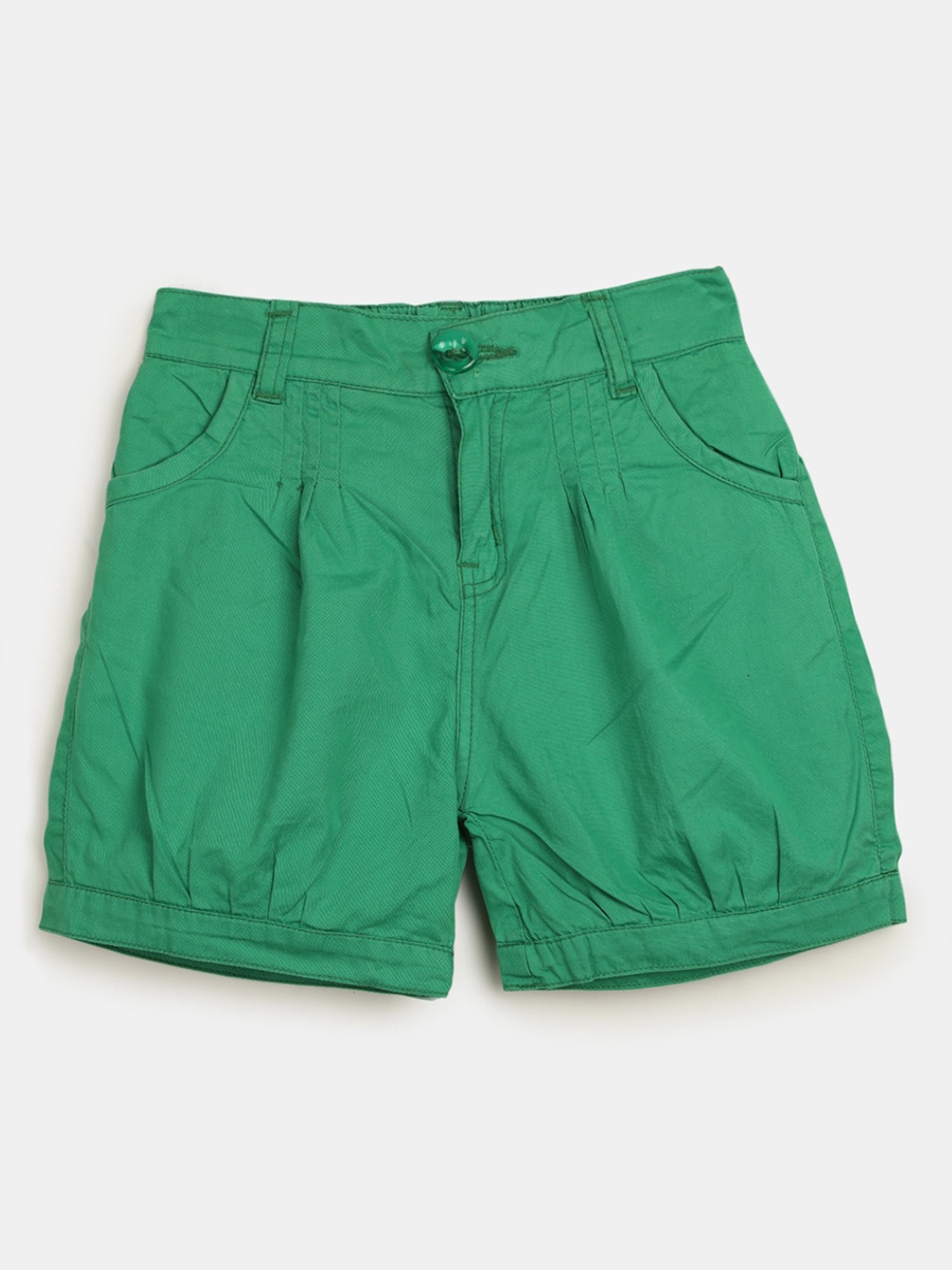 

V-Mart Girls Mid-Rise Cotton Shorts, Green