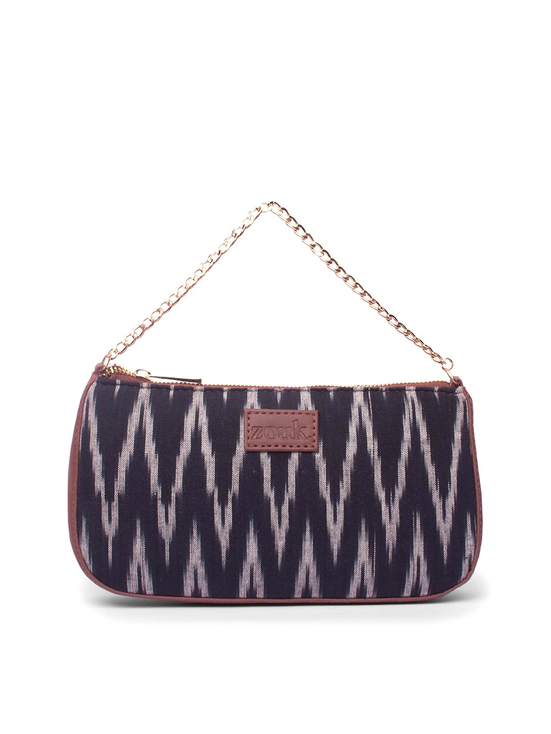 

ZOUK Textured Structured Shoulder Bag, Black