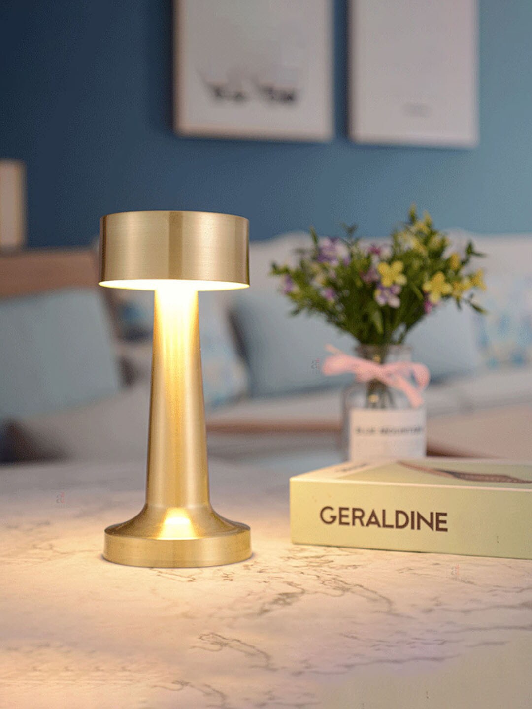 

Art Street Gold-Toned Modern Touch Ceramic Wireless Touch LED Table Lamp