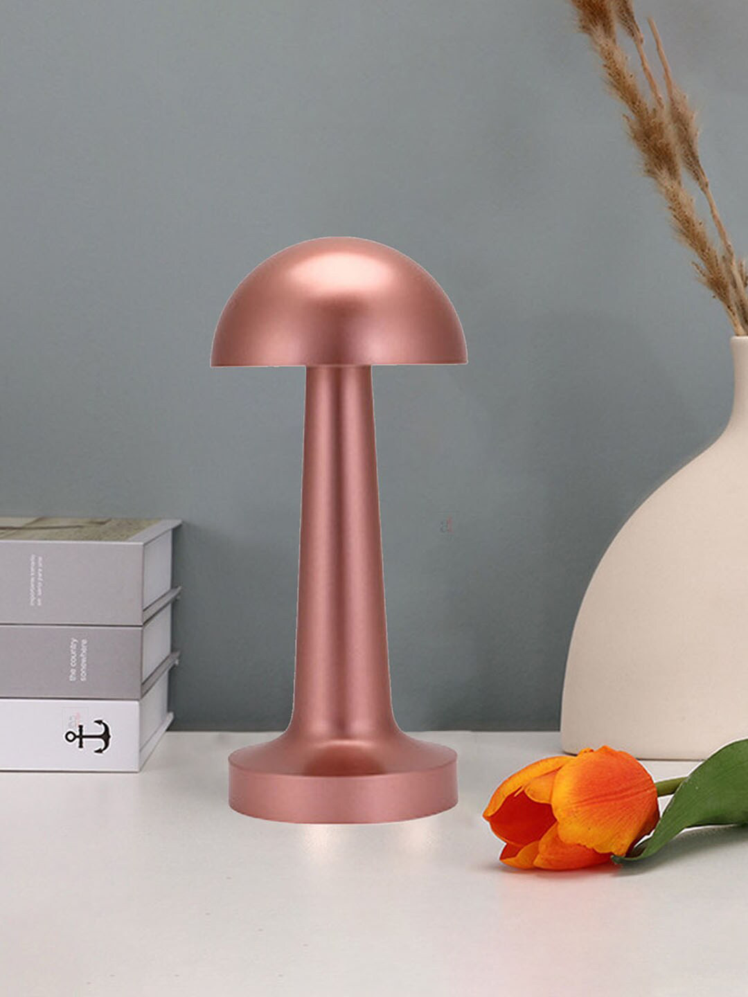 

Art Street Rose Gold-Toned Modern Touch Portable Ceramic Wireless Touch LED Table Lamp