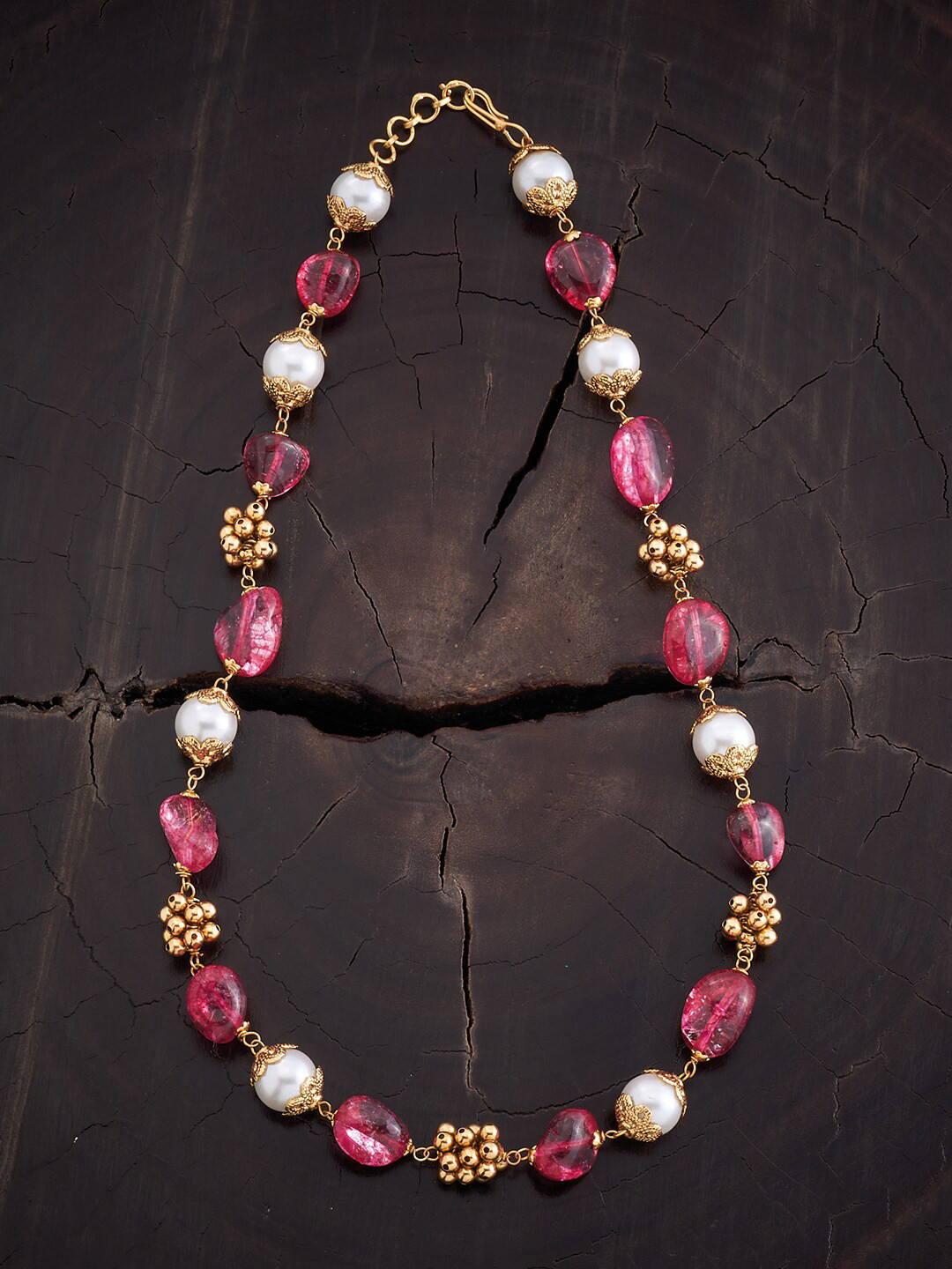 

Kushal's Fashion Jewellery Antique Copper Embellished Necklace, Red