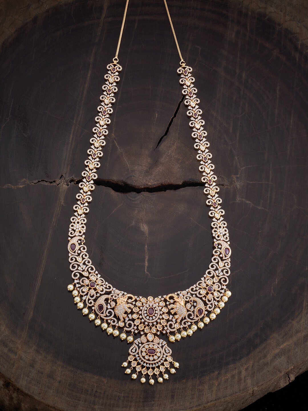 

Kushal's Fashion Jewellery Gold-Plated Cubic Zirconia Necklace