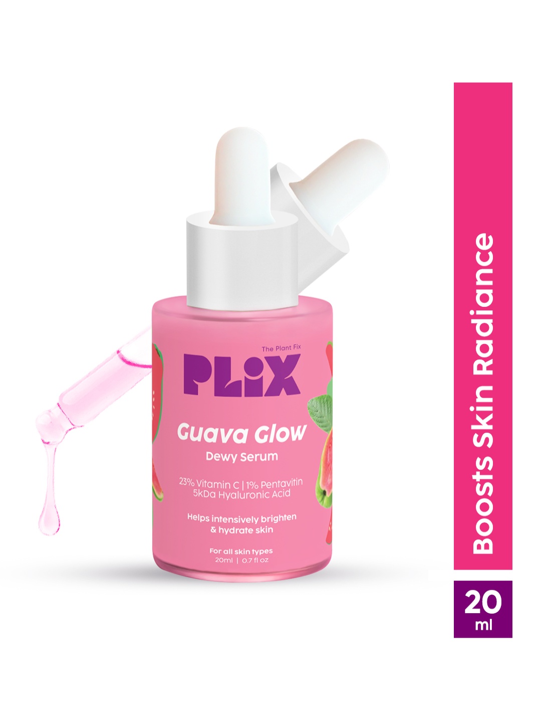 

PLIX THE PLANT FIX Guava Glow Dewy Serum with Vitamin C & Hyaluronic Acid - 20 ml, Pink