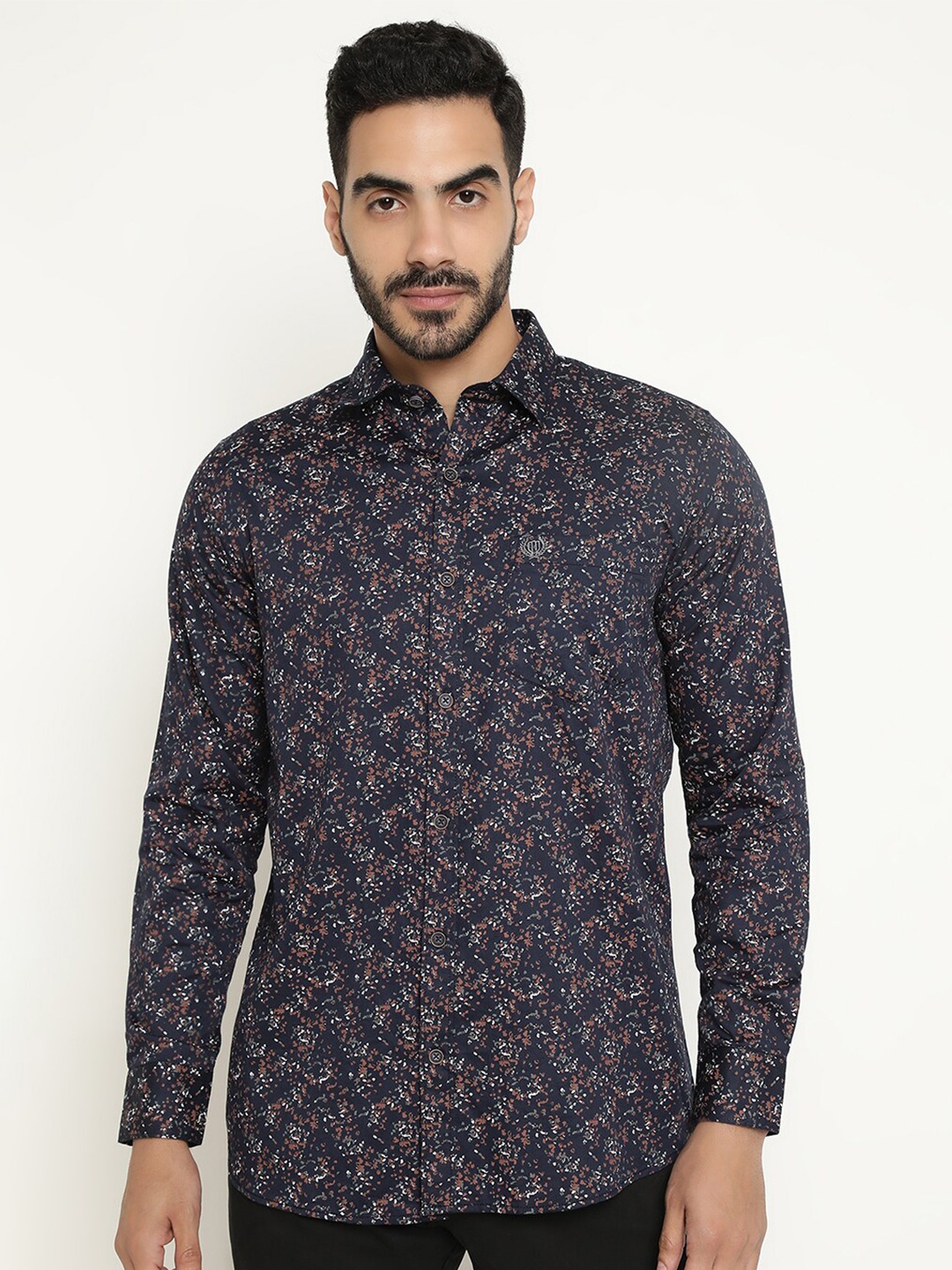 

Duke Slim Fit Abstract Printed Opaque Casual Shirt, Blue