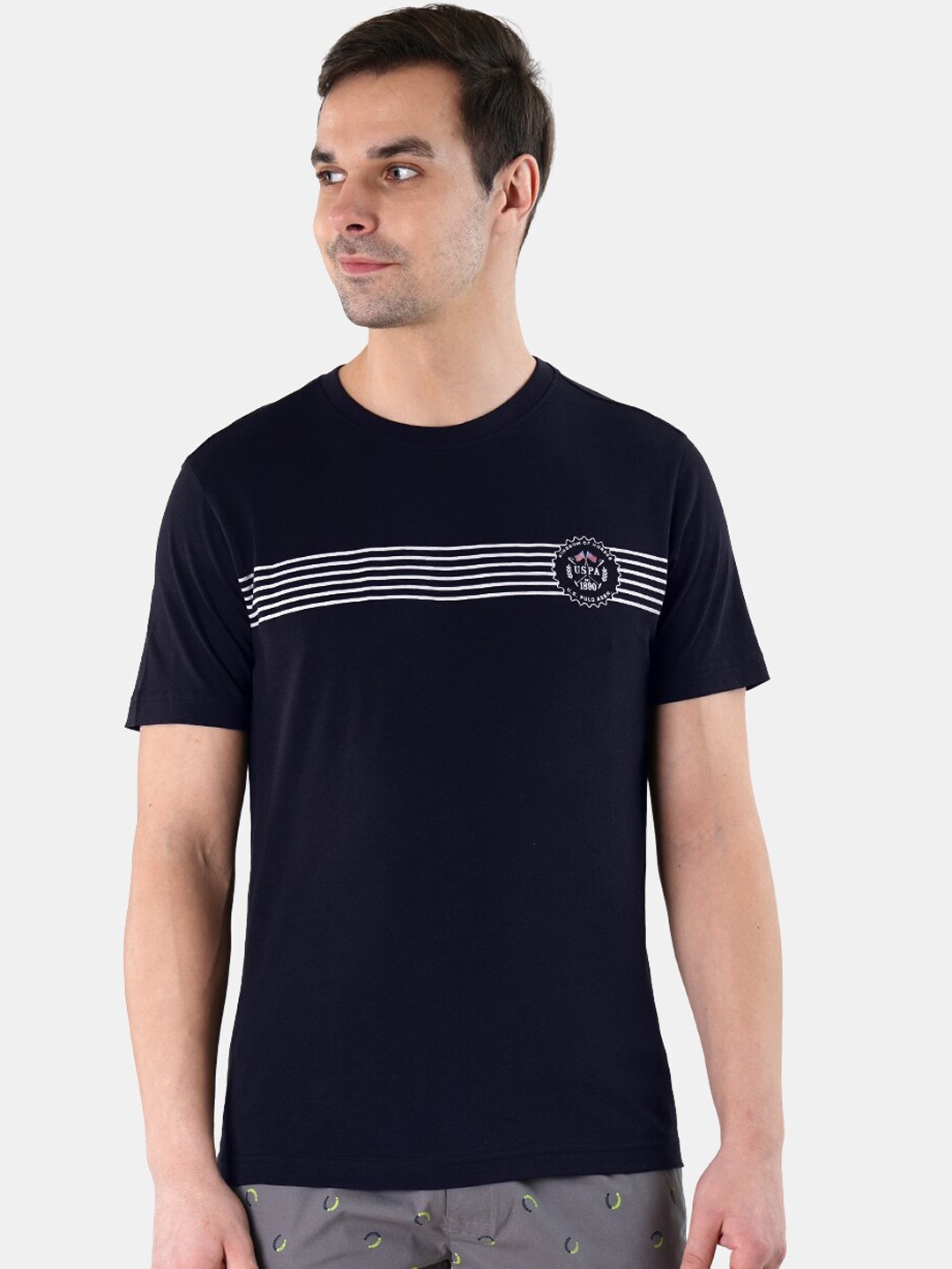 

U.S. Polo Assn. Round Neck Lounge Tshirts, Navy blue