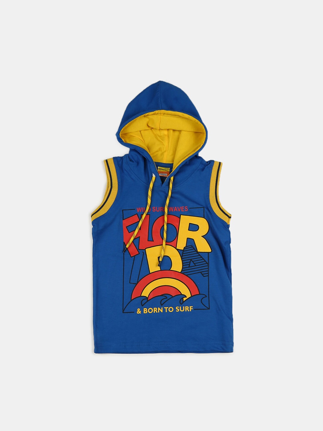 

V-Mart Boys Typography Printed Hooded Cotton T-shirts, Blue