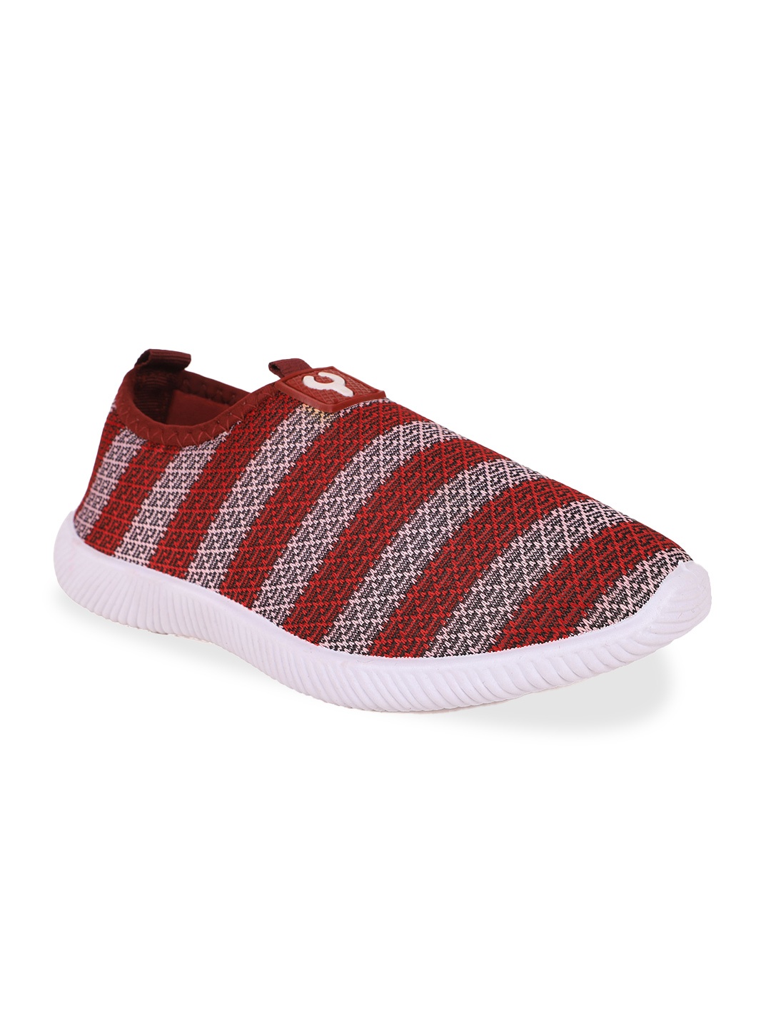 

FABBMATE Women Striped Walking Non-Marking Shoes, Red