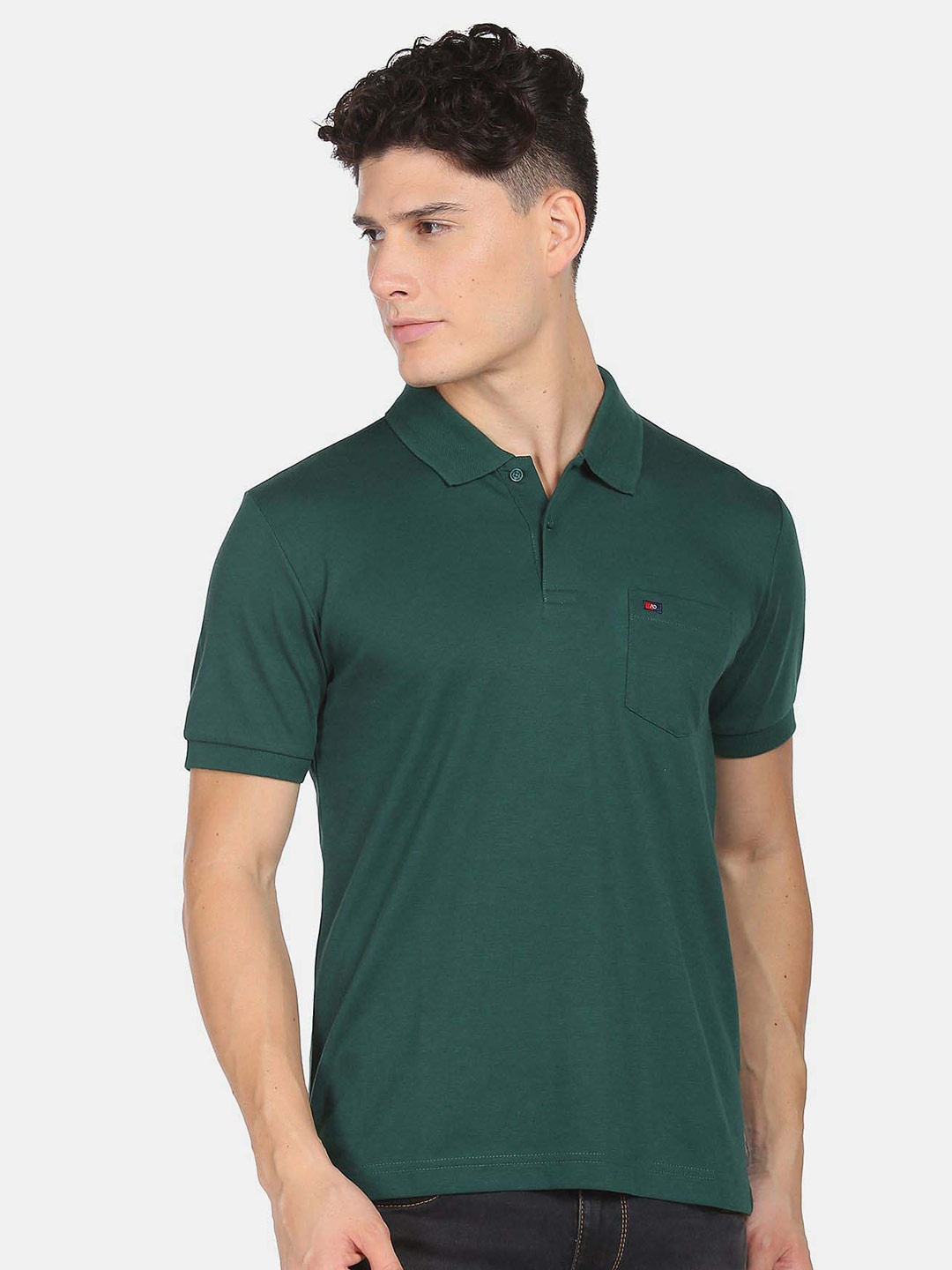 

AD By Arvind Polo Collar Slim Fit T-shirt, Green