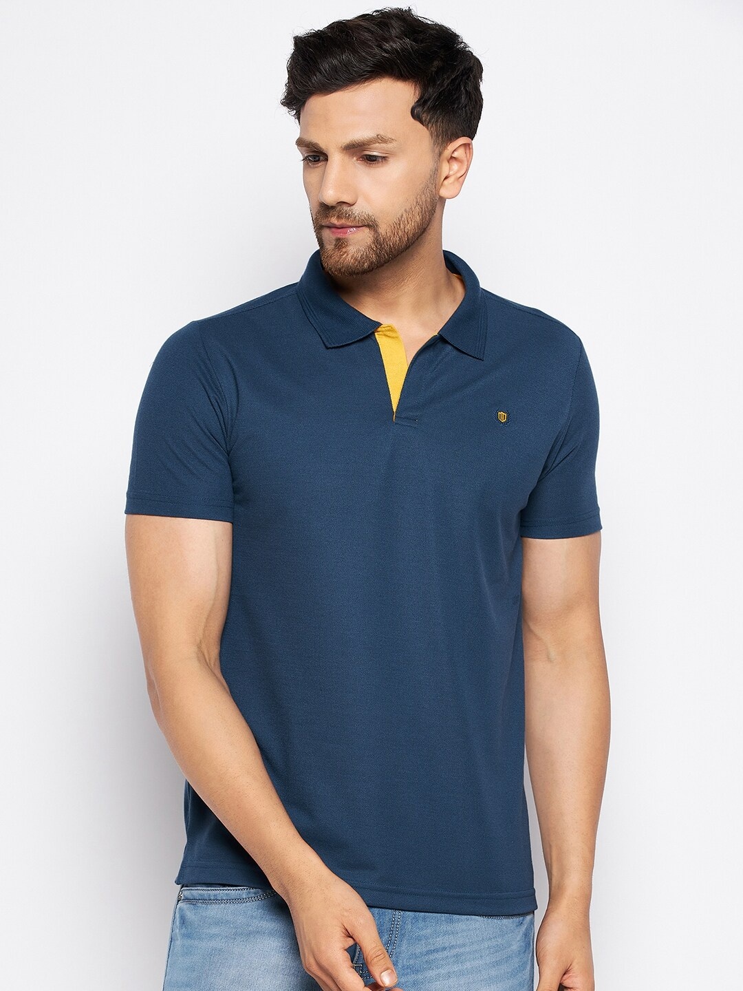 

Duke Polo Collar Slim Fit Cotton T-shirt, Blue