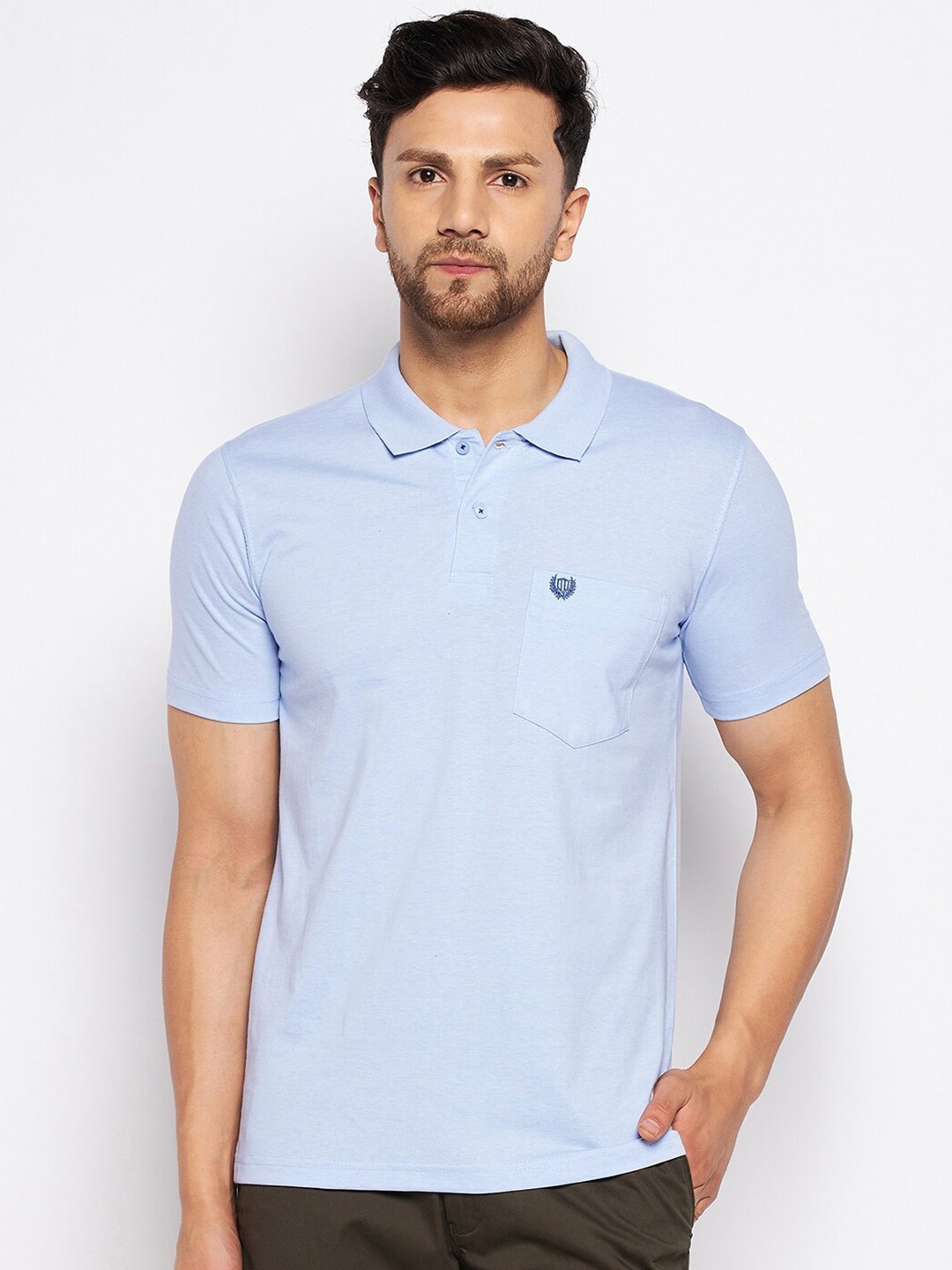 

Duke Polo Collar Half Sleeve Cotton T-shirt, Blue