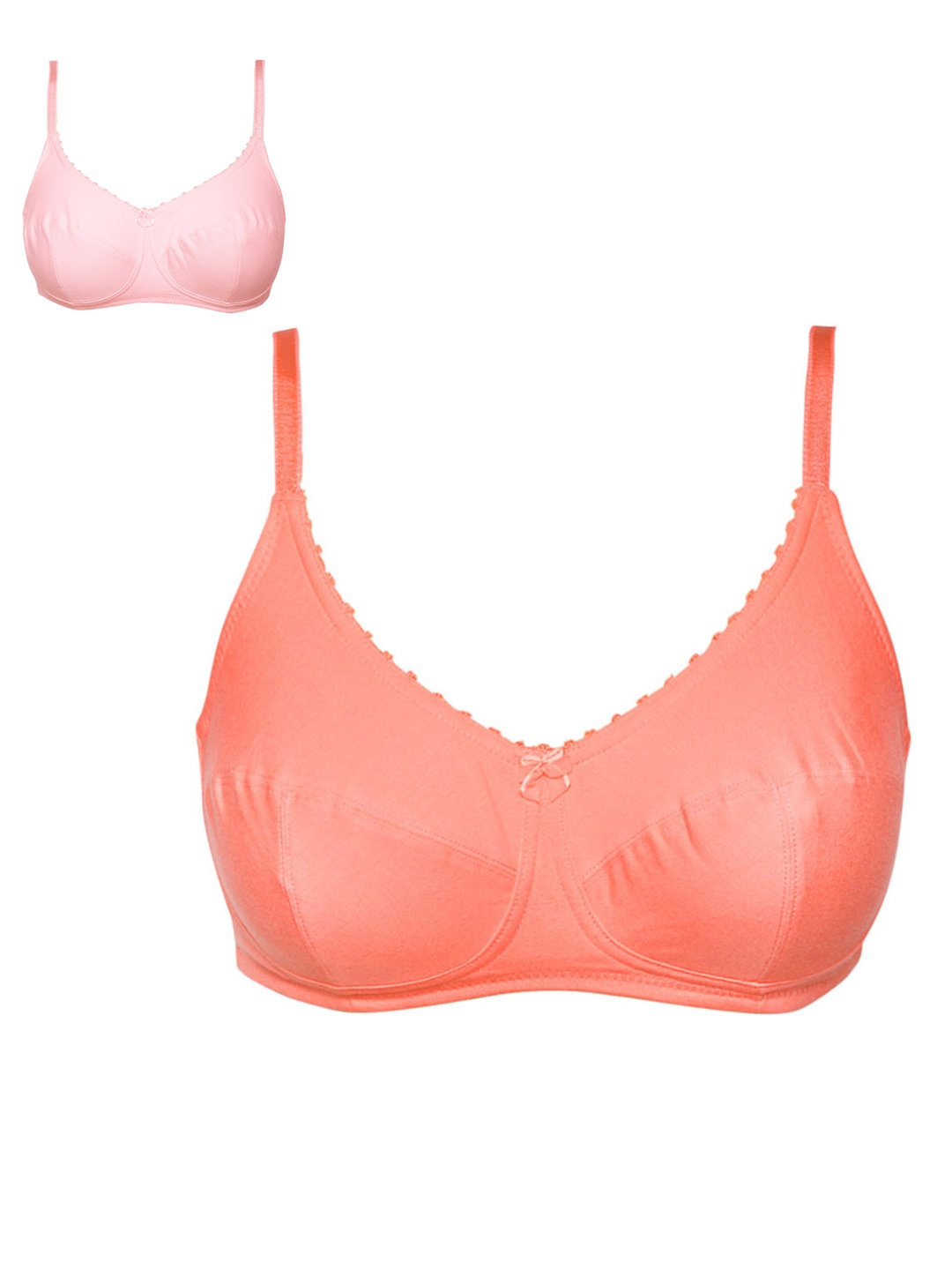 

Jockey Pack of 2 Solid Non-Wired Lightly Padded Bras, Coral