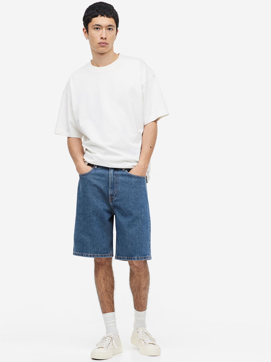 

H&M Men Relaxed Denim Shorts, Blue