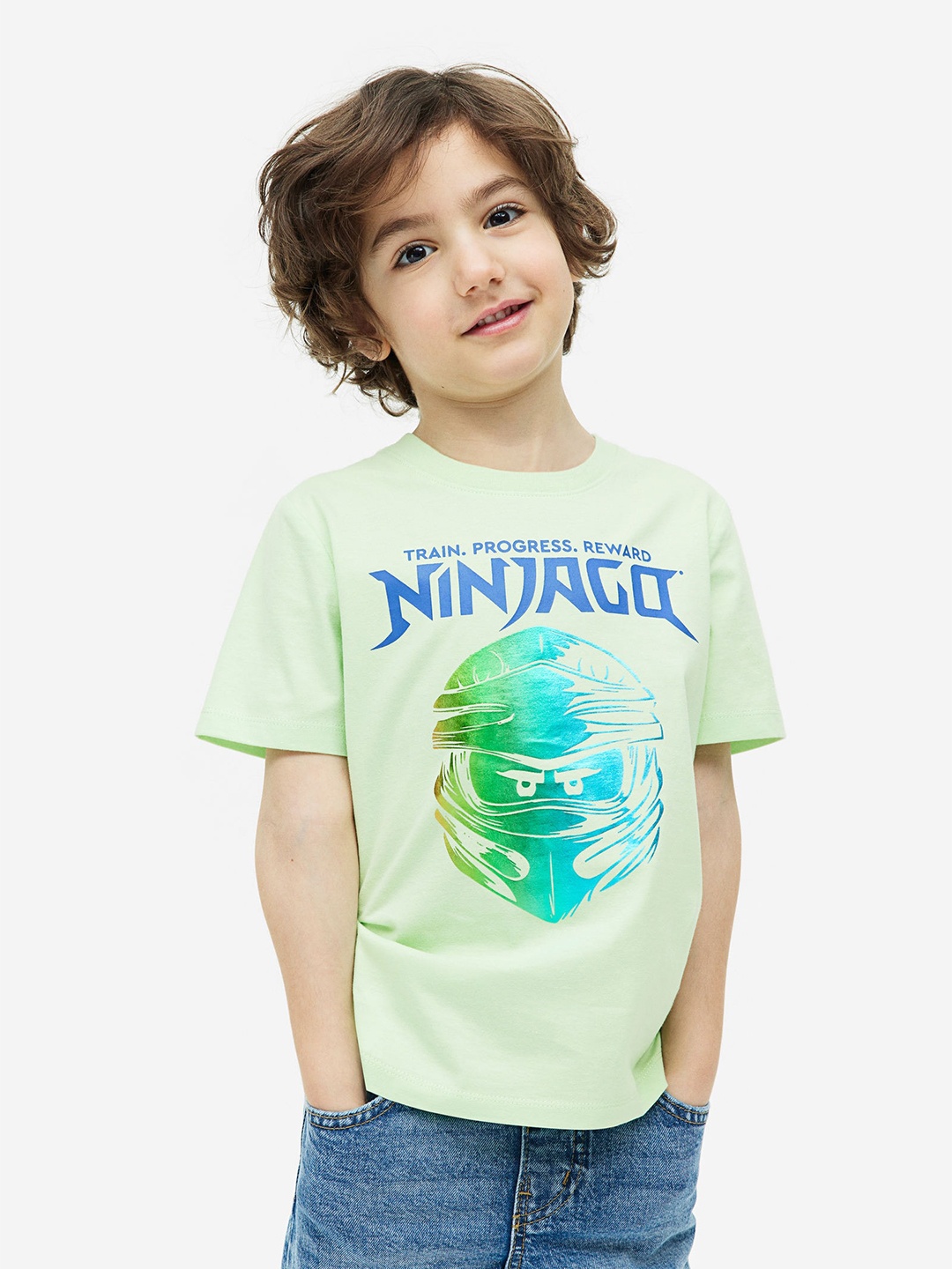 

H&M Boys Printed Jersey T-Shirt, Green