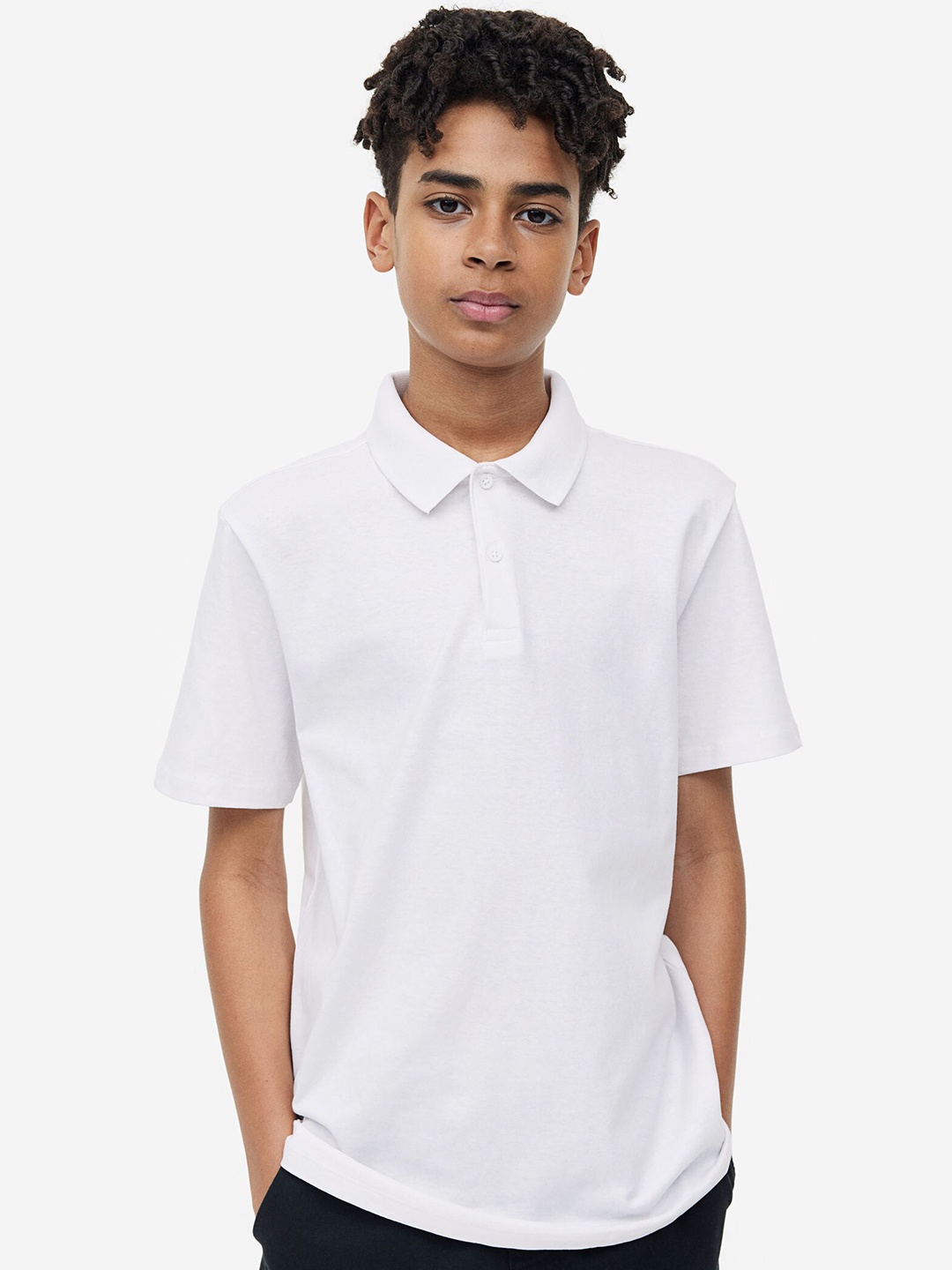 

H&M Boys Jersey Polo Shirt, White