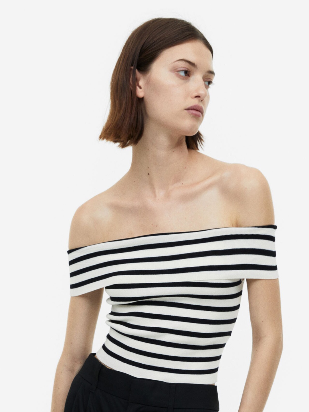 

H&M Sleeveless Off-The-Shoulder Top, White