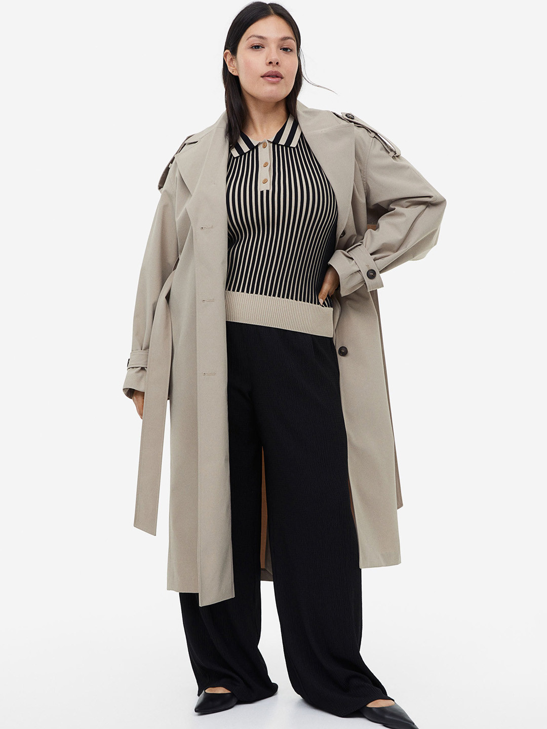 

H&M Women Pull-On Jersey Trousers, Black