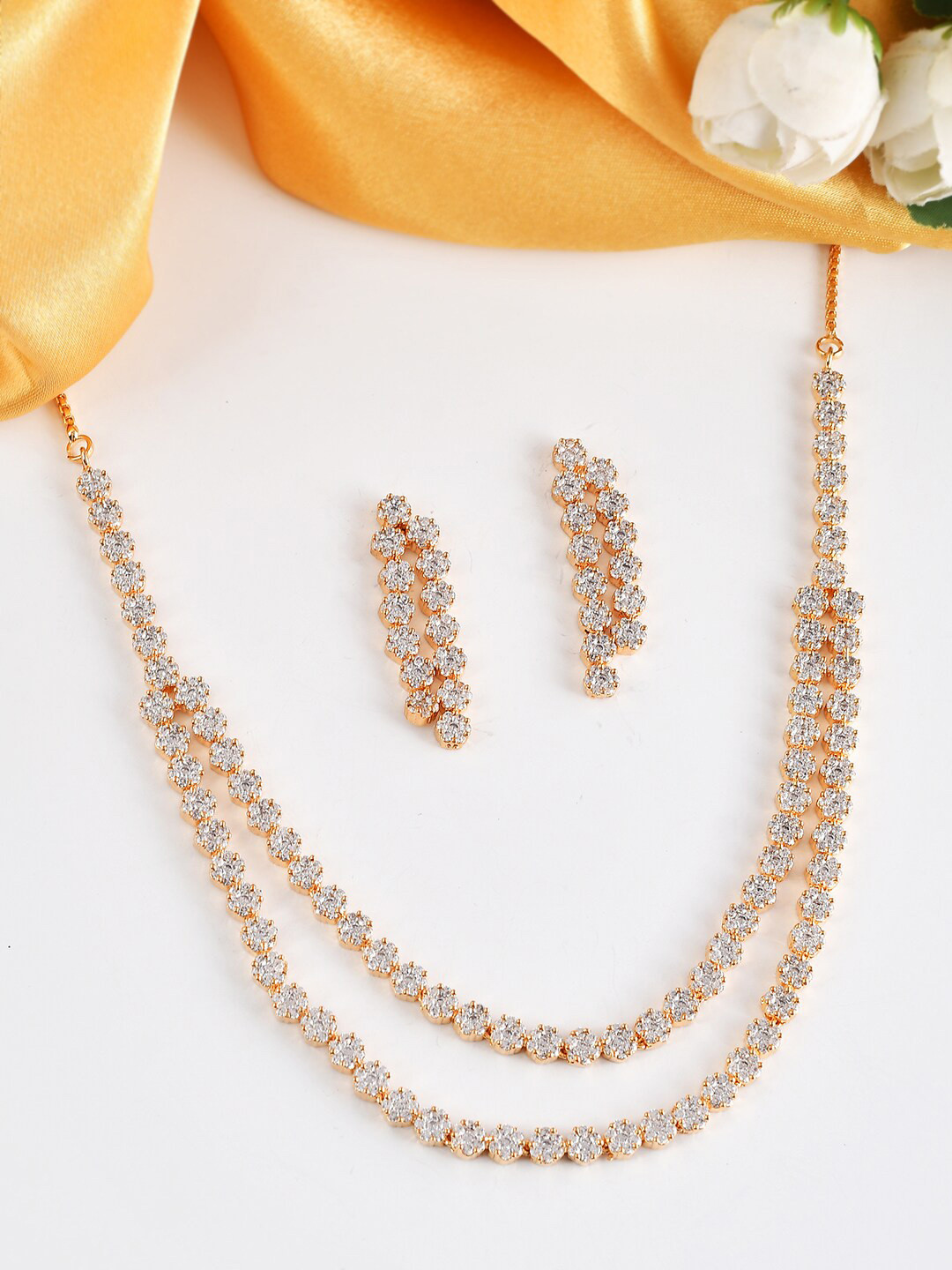 

Voylla Gold-Plated CZ-Studded Jewellery Set