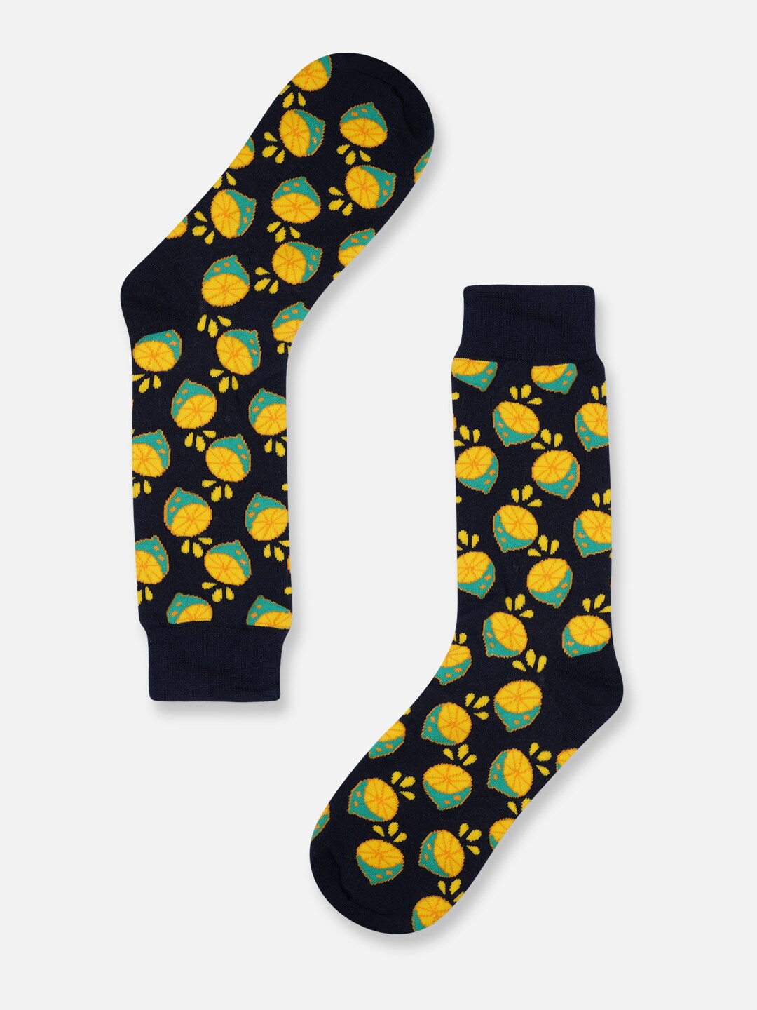 

TOFFCRAFT Men Patterned Cotton Above Knee-Length Socks, Black