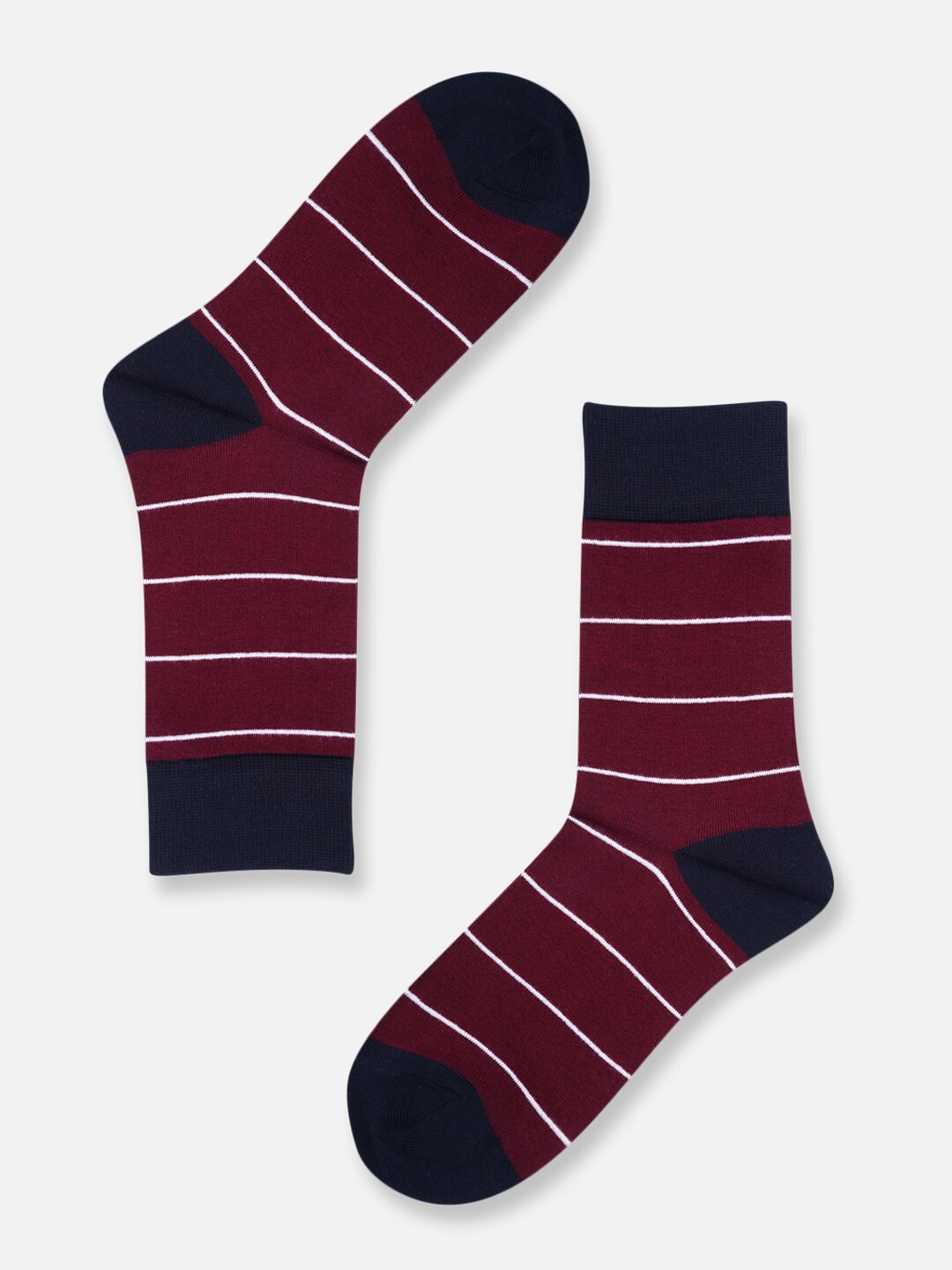 

TOFFCRAFT Men Striped Cotton Above Ankle-Length Socks, Brown