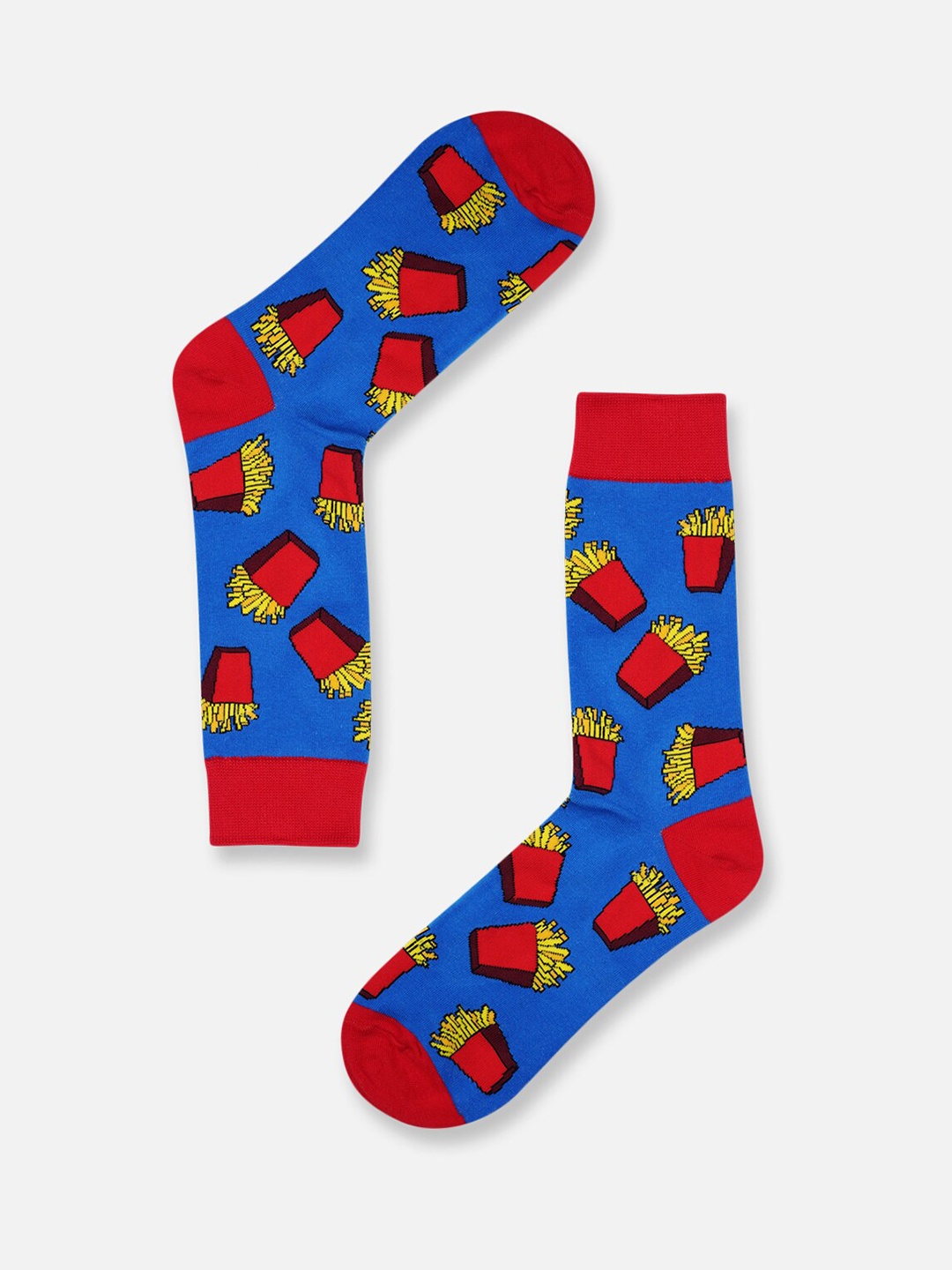 

TOFFCRAFT Men Patterned Cotton Above Ankle-Length Socks, Blue