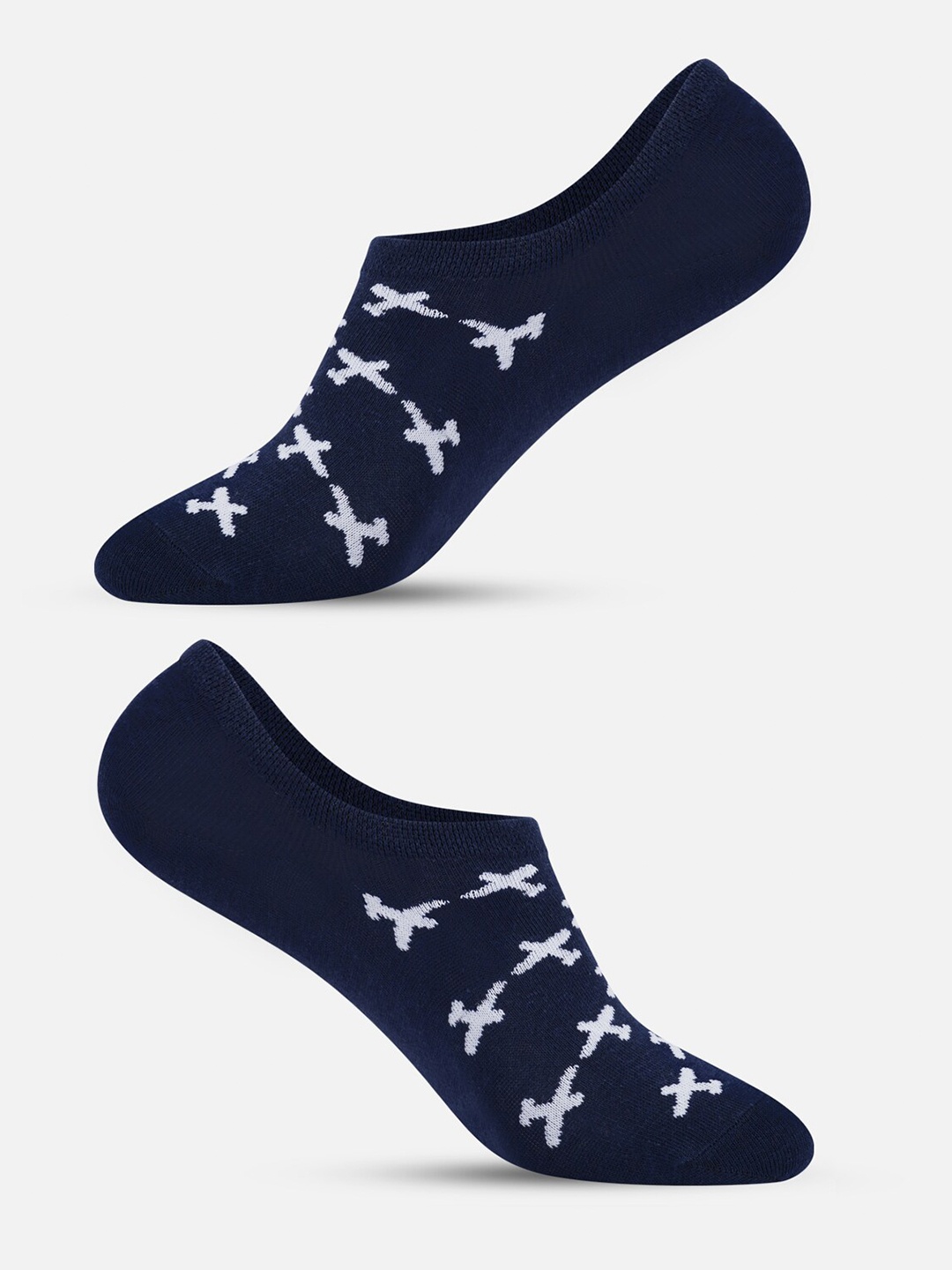

TOFFCRAFT Men Patterned Cotton Ankle-Length Socks, Navy blue