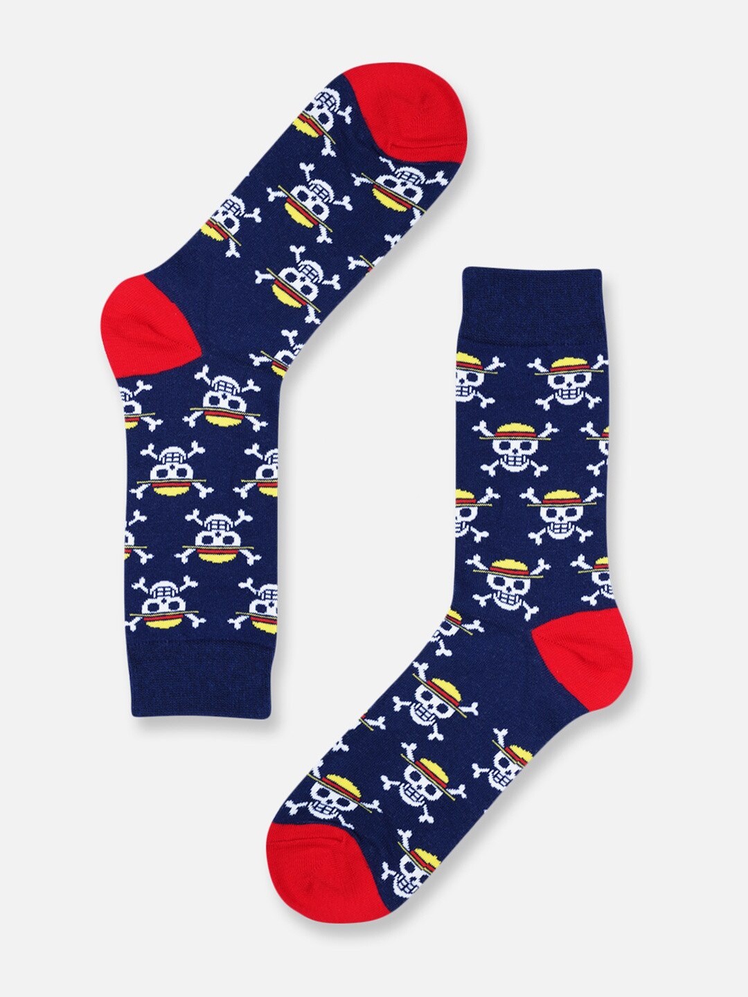 

TOFFCRAFT Men Patterned Cotton Above Ankle-Length Socks, Blue