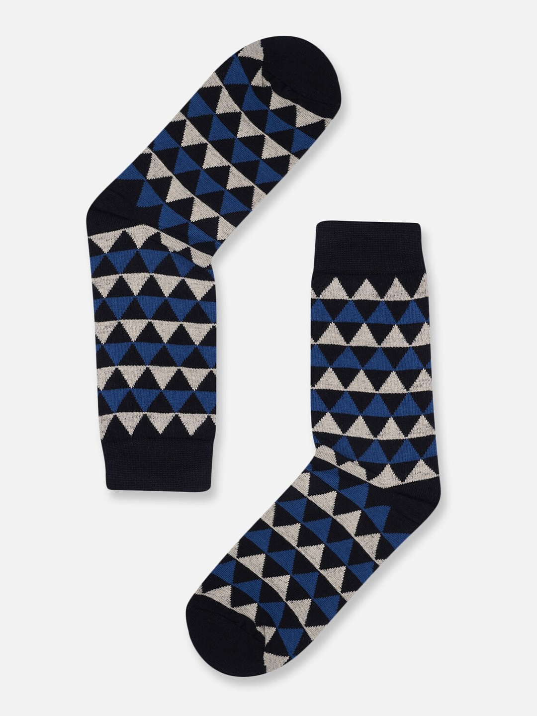 

TOFFCRAFT Men Patterned Cotton Ankle-Length Socks, Black