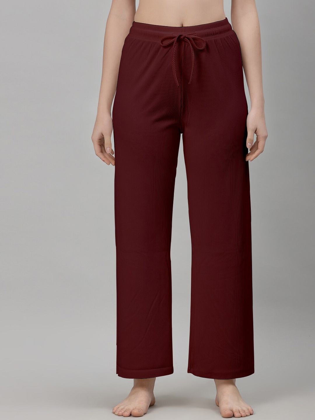 

NEUDIS Women Mid-Rise Lounge Pants, Maroon