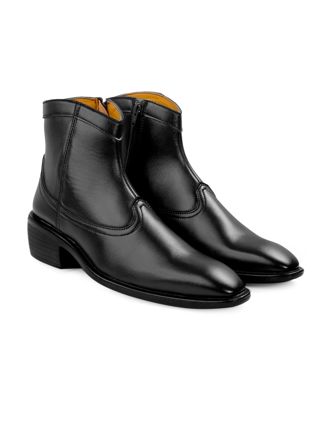 

Bxxy Men Block-Heeled Height Increasing Chelsea Boots, Black