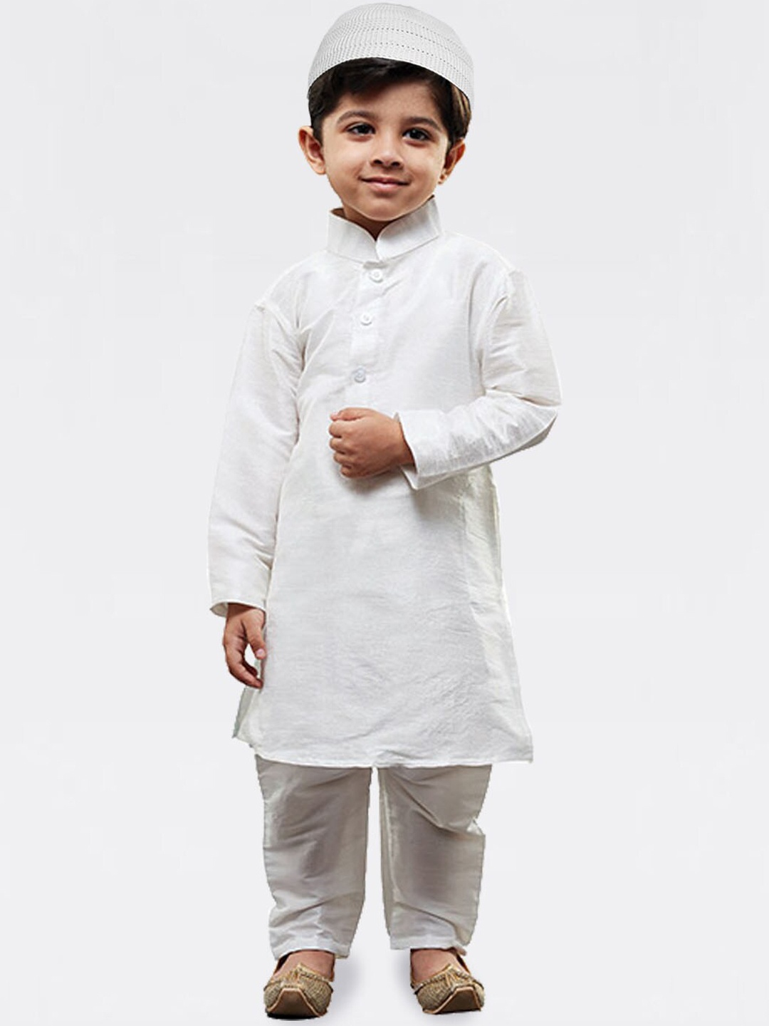 

JBN Creation Boys Mandarin Collar Kurta with Pyjamas, White