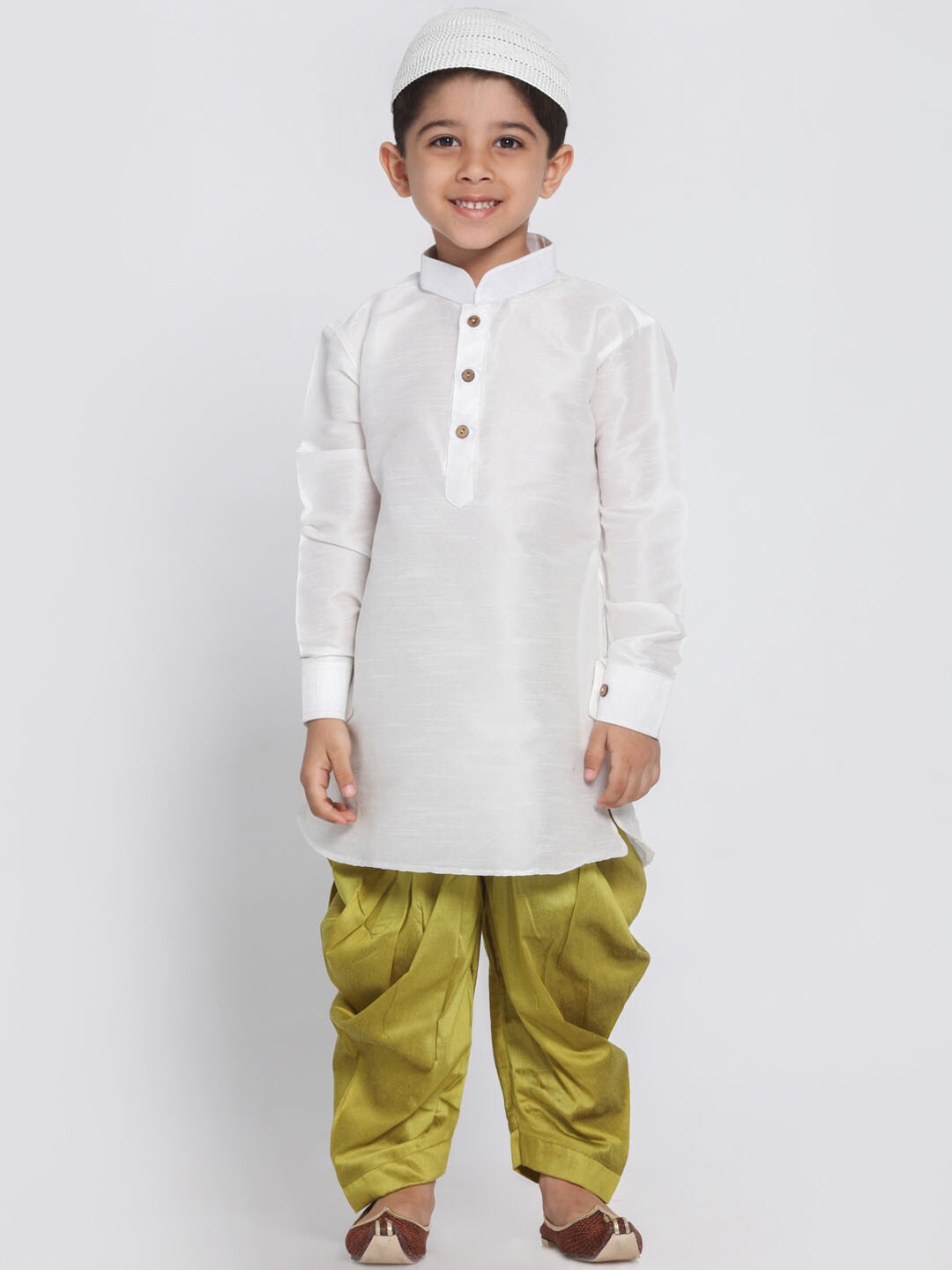 

JBN Creation Boys Mandarin Collar Kurta with Dhoti Pants, White