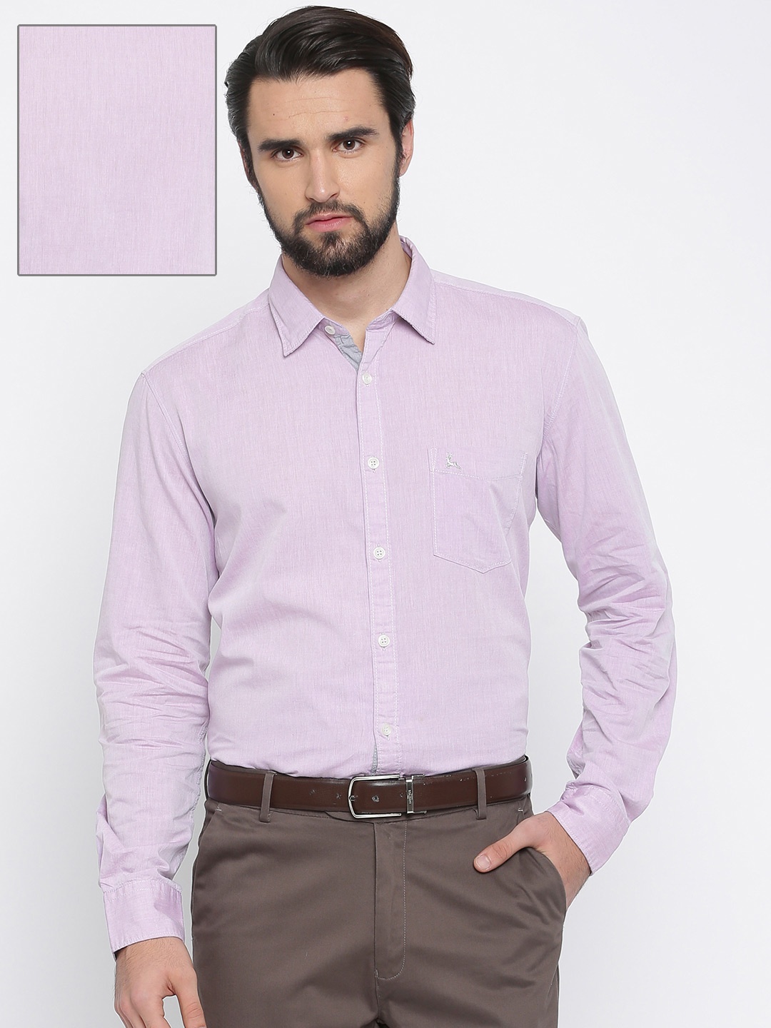 

Parx Men Lavender Slim Fit Solid Casual Shirt