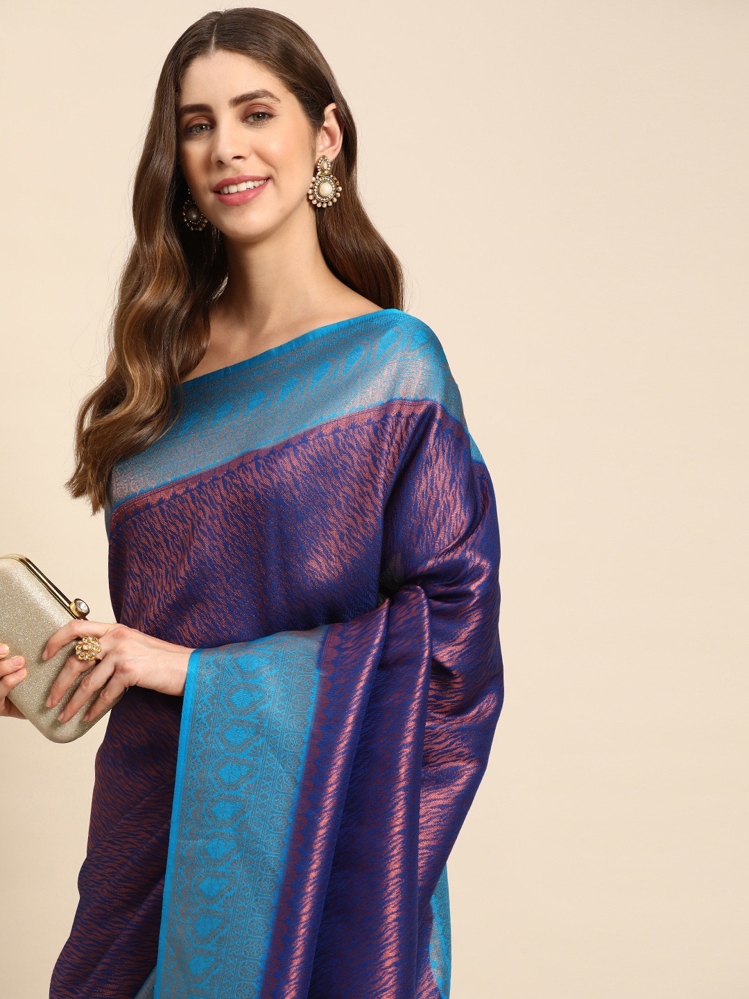 

Pothys Woven Design Art Silk Banarasi Saree, Blue