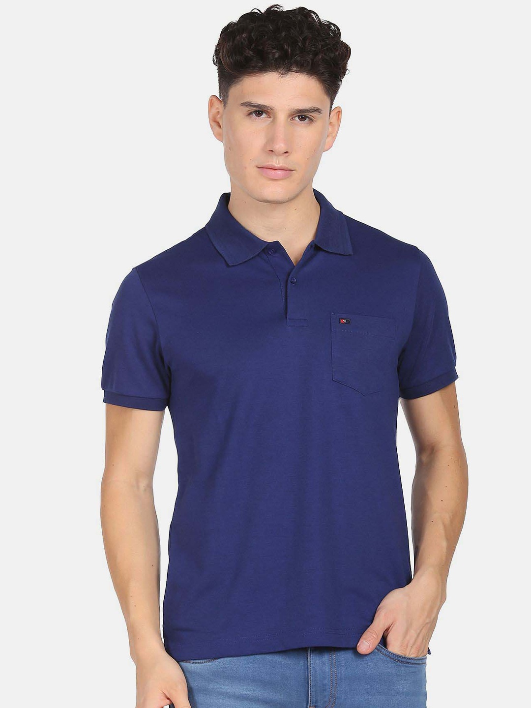 

AD By Arvind Polo Collar Slim Fit T-shirt, Blue