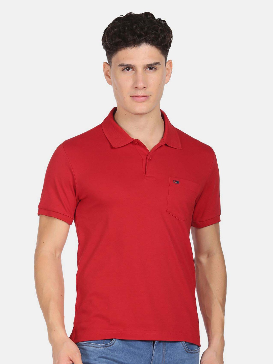 

AD By Arvind Polo Collar Slim Fit T-shirt, Red