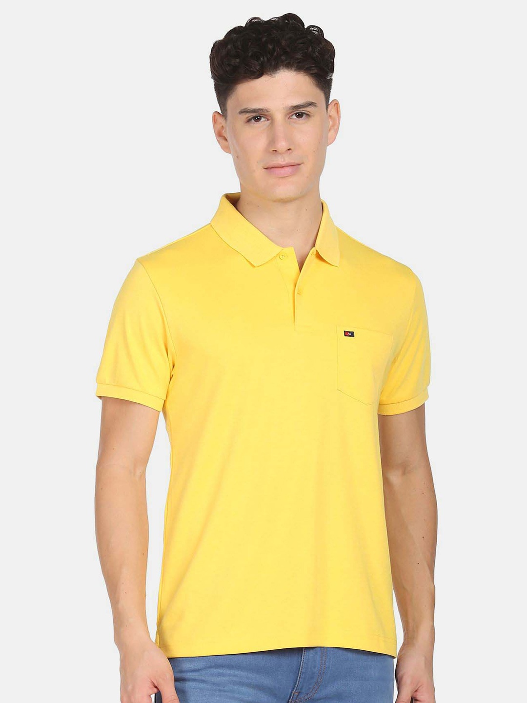 

AD By Arvind Polo Collar Slim Fit T-shirt, Yellow