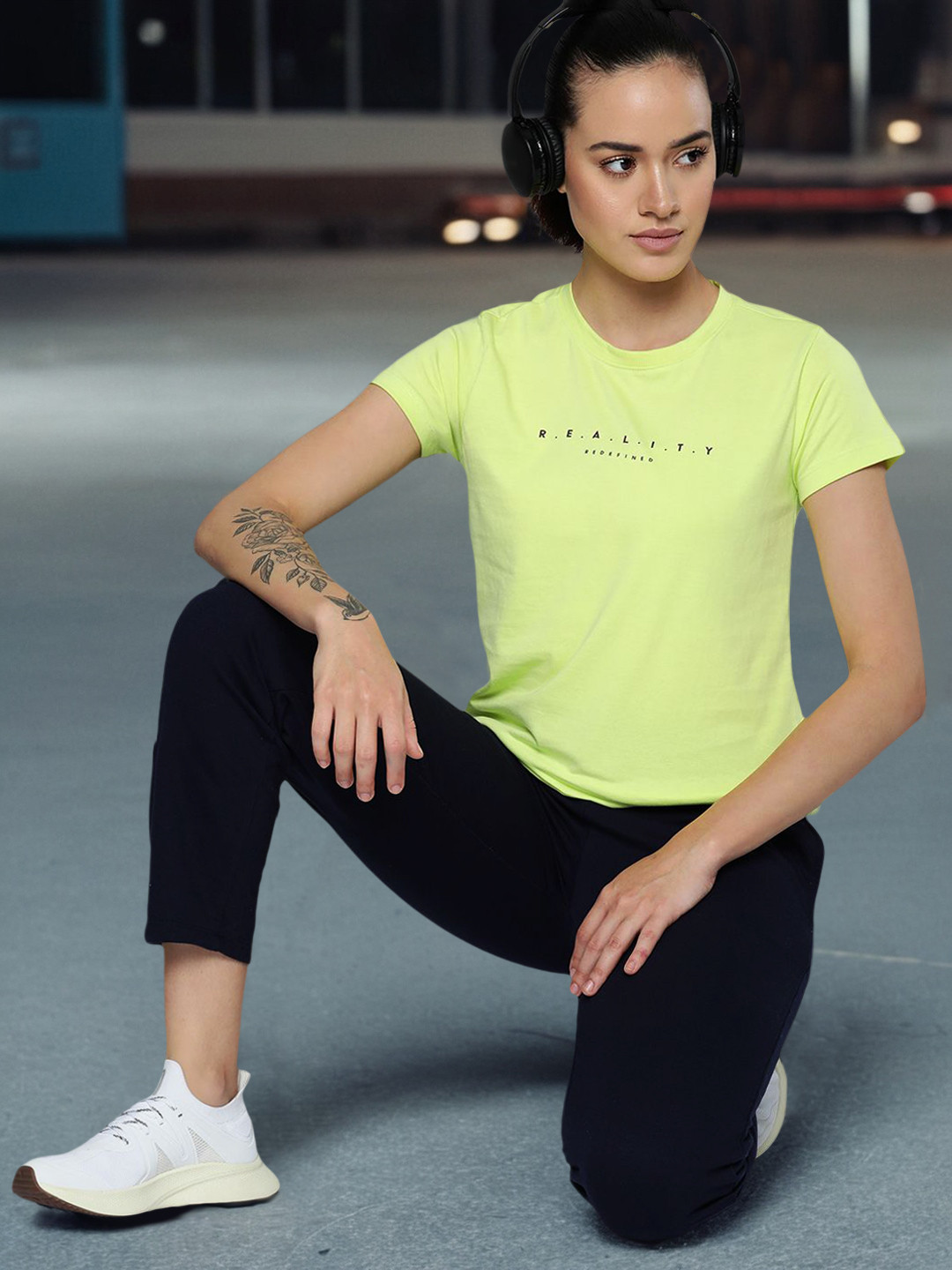 

HRX by Hrithik Roshan Typography Printed Bio-Wash T-shirt, Lime green