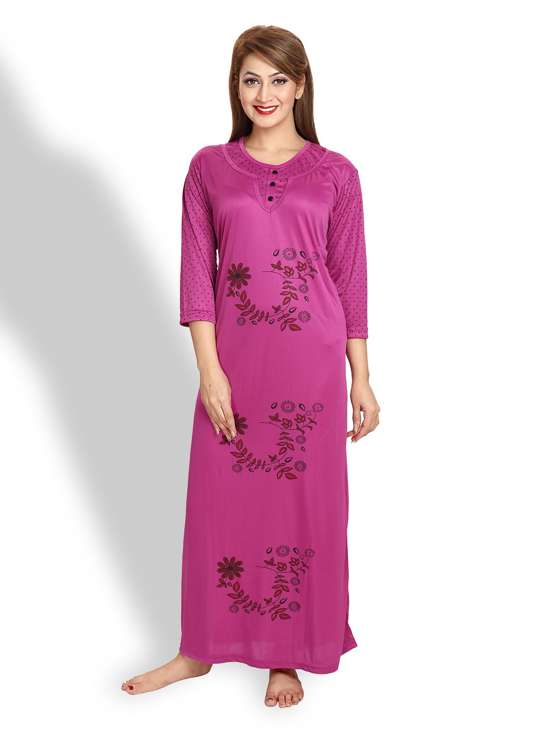

SHOPPING STATION Floral Printed Satin Maxi Nightdress, Pink