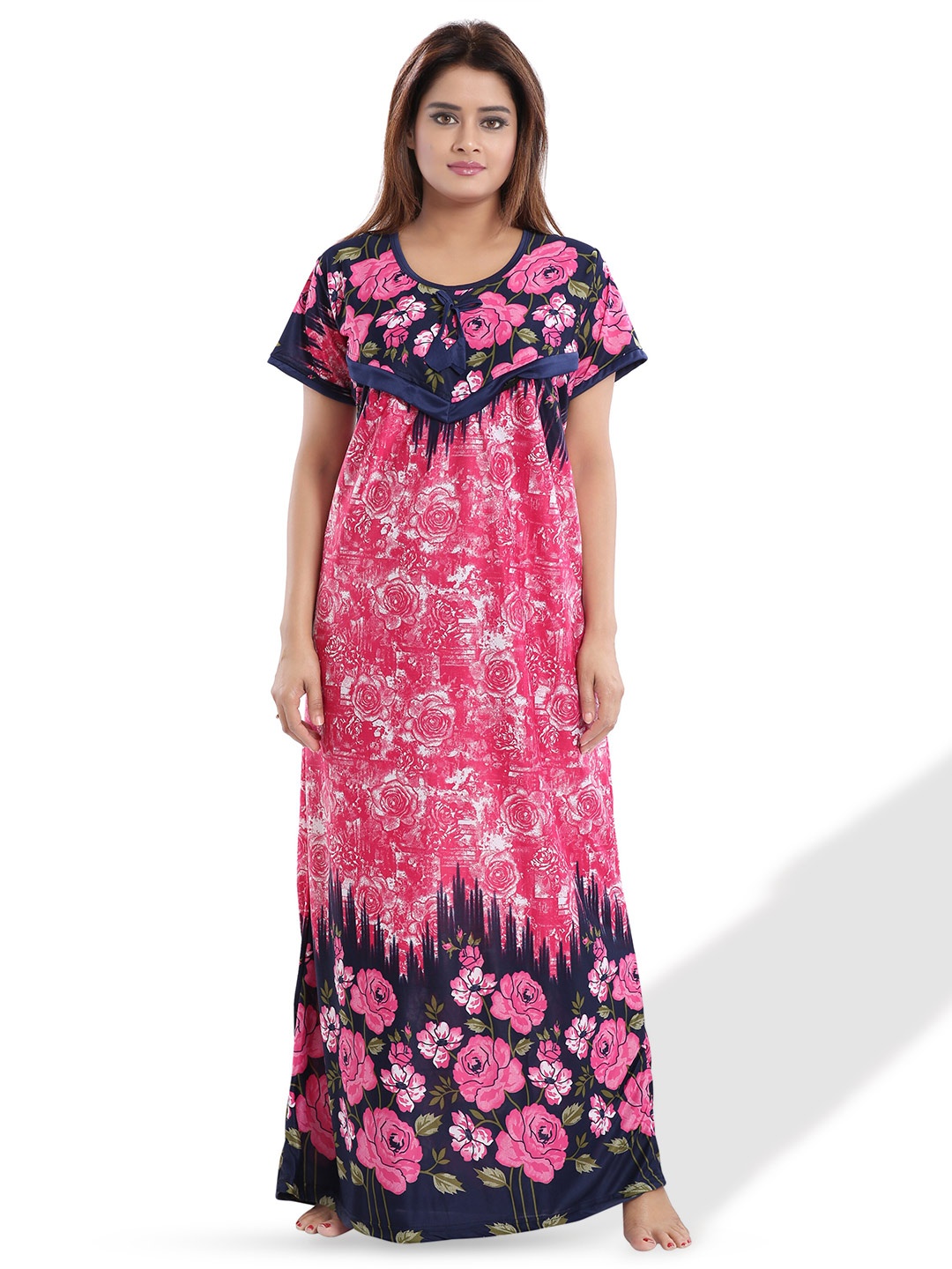 

SHOPPING STATION Floral Printed Satin Maternity Maxi Nightdress, Pink
